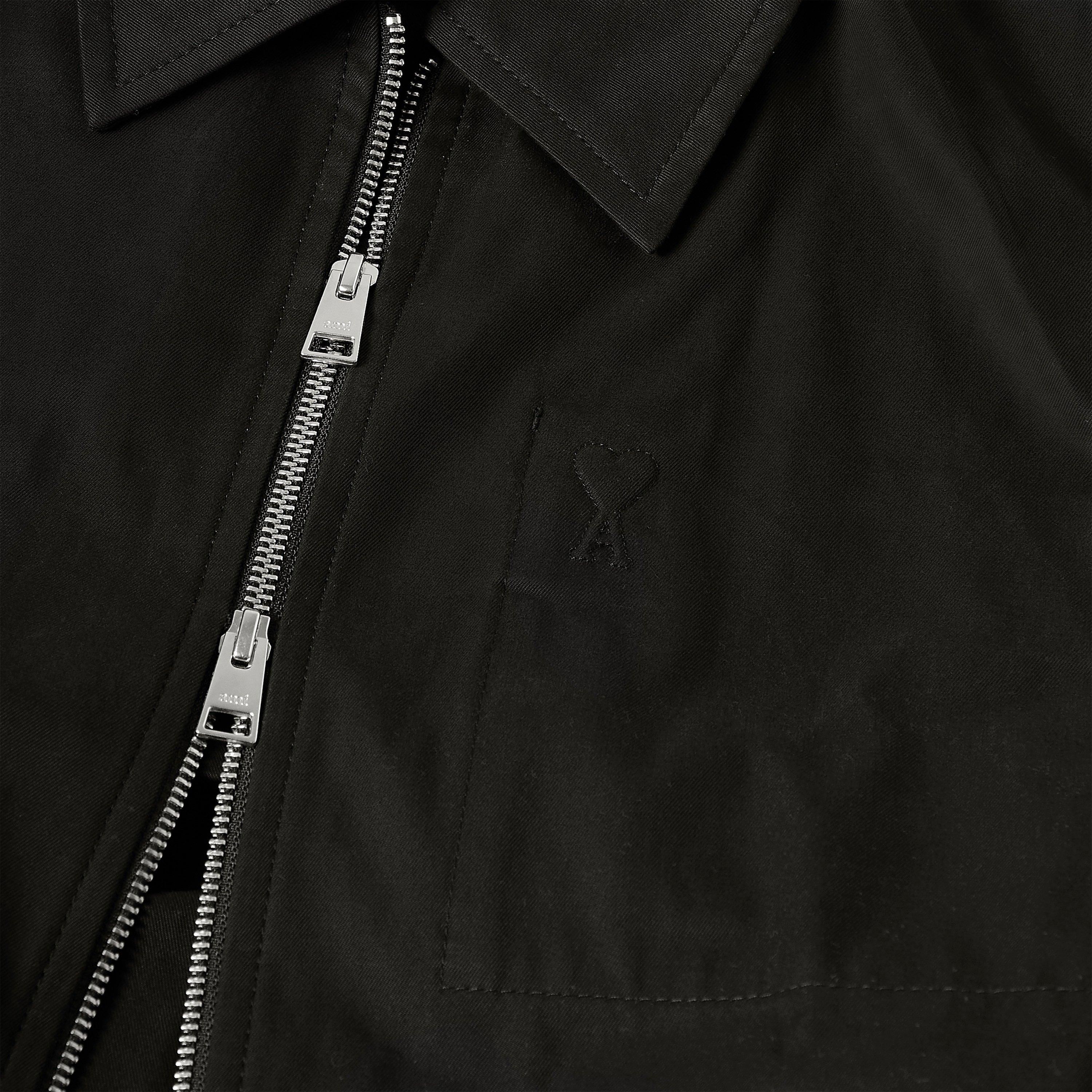 Black - Ami Paris - Men's Embossed Harrington Jacket - 5