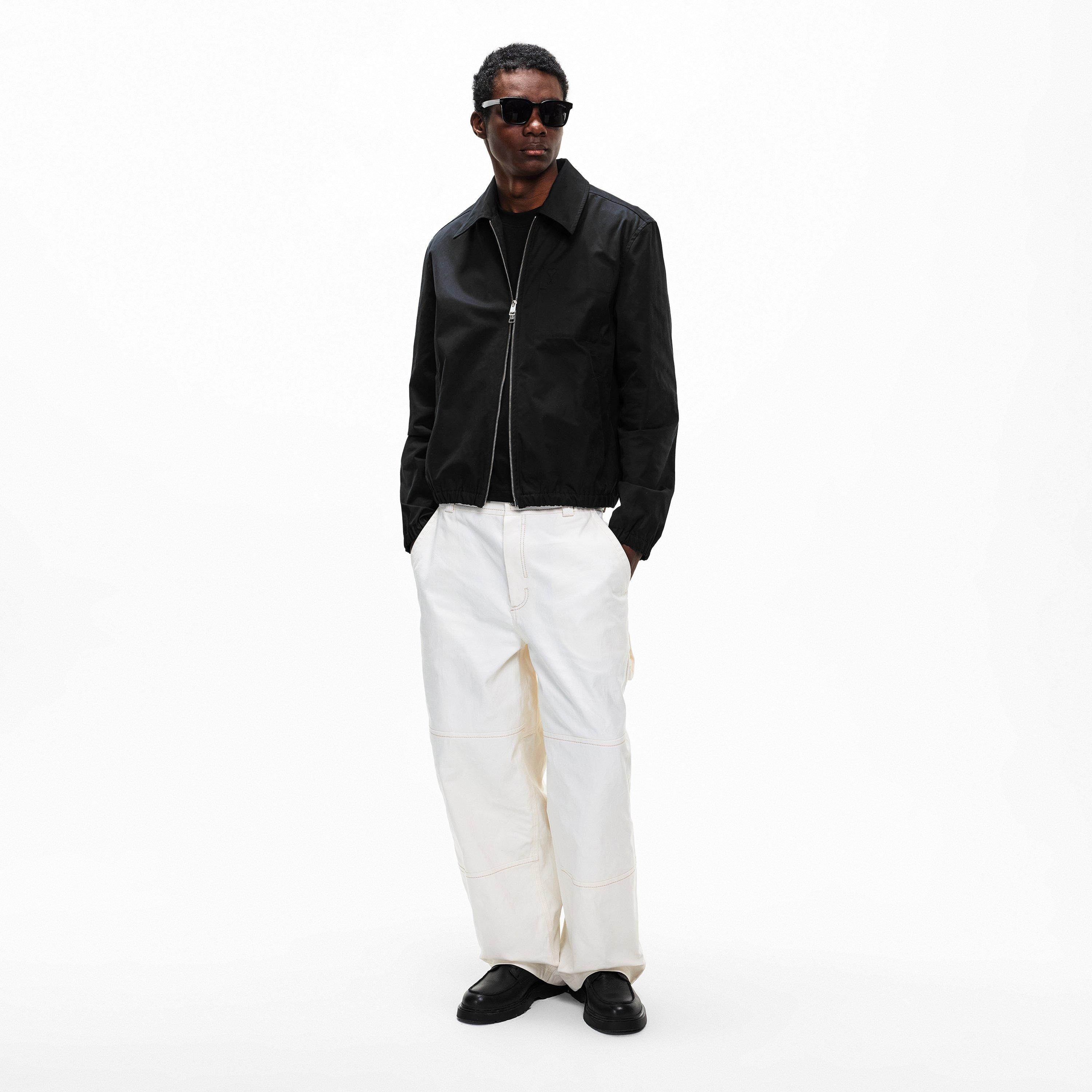 Black - Ami Paris - Men's Embossed Harrington Jacket - 6