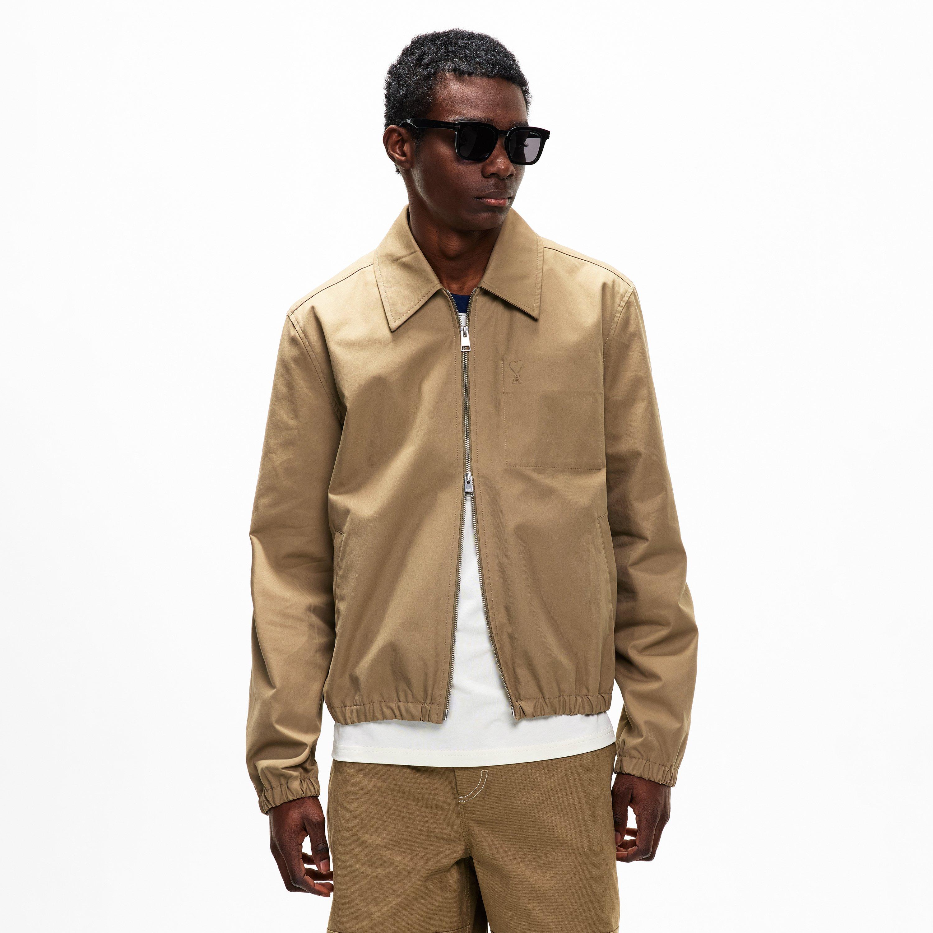 Beige - Ami Paris - Men's Embossed Harrington Jacket - 3