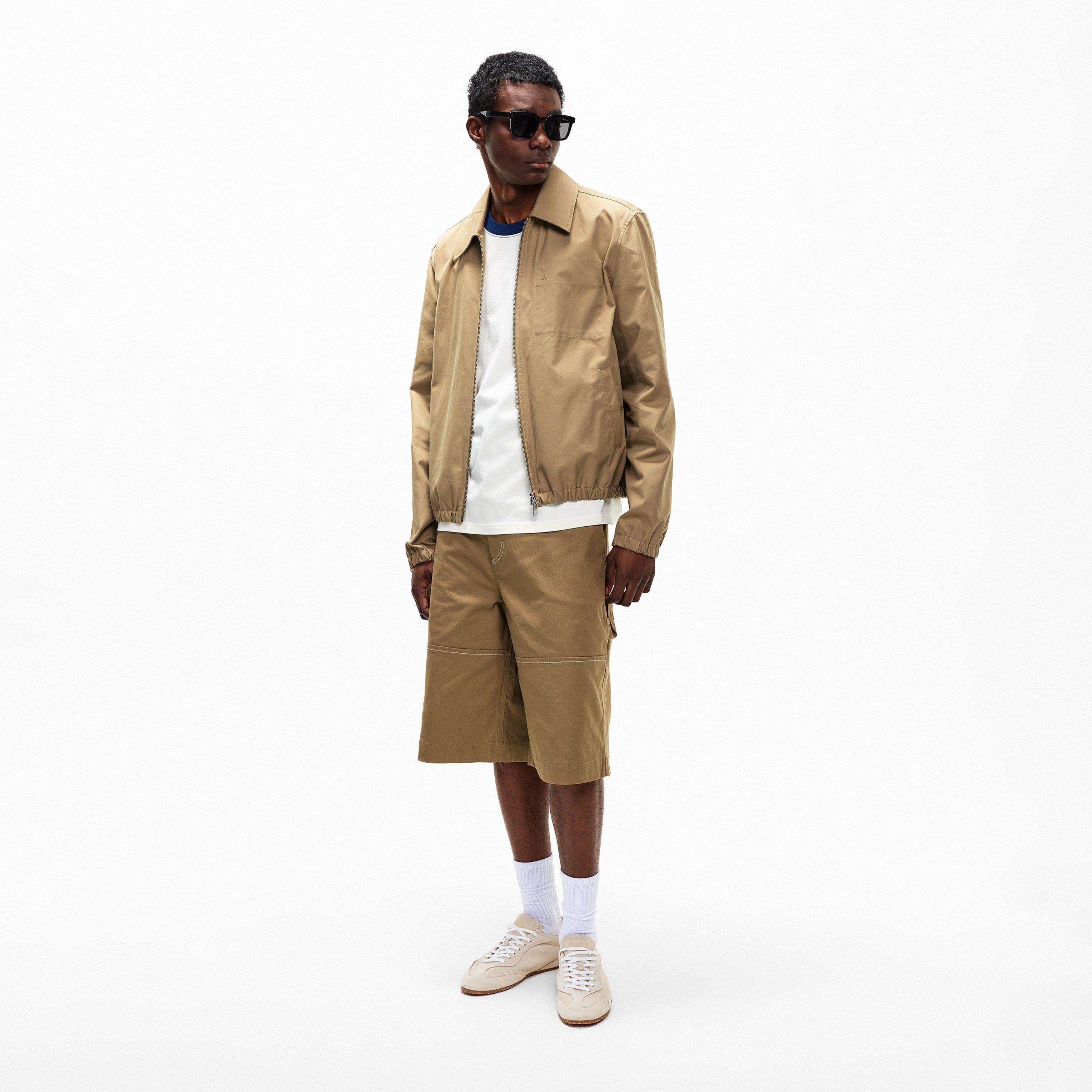 Beige - Ami Paris - Men's Embossed Harrington Jacket - 6