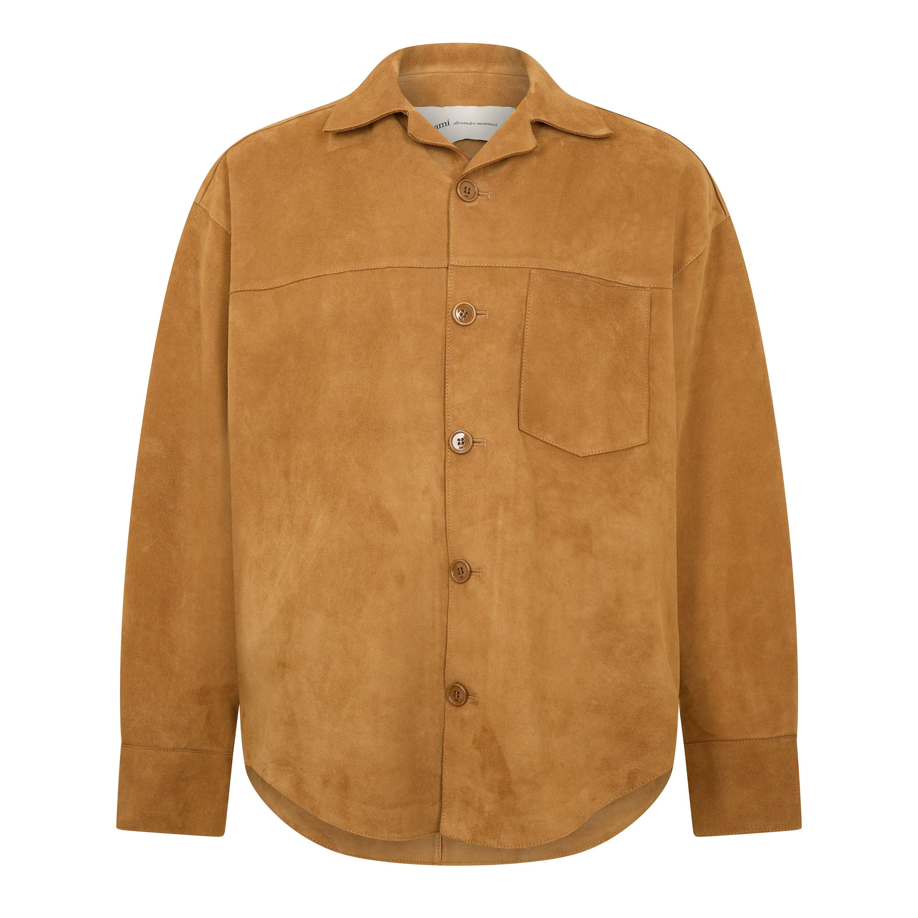 Caramel - Ami Paris - Ami Suede Overshirt Sn62 - 1