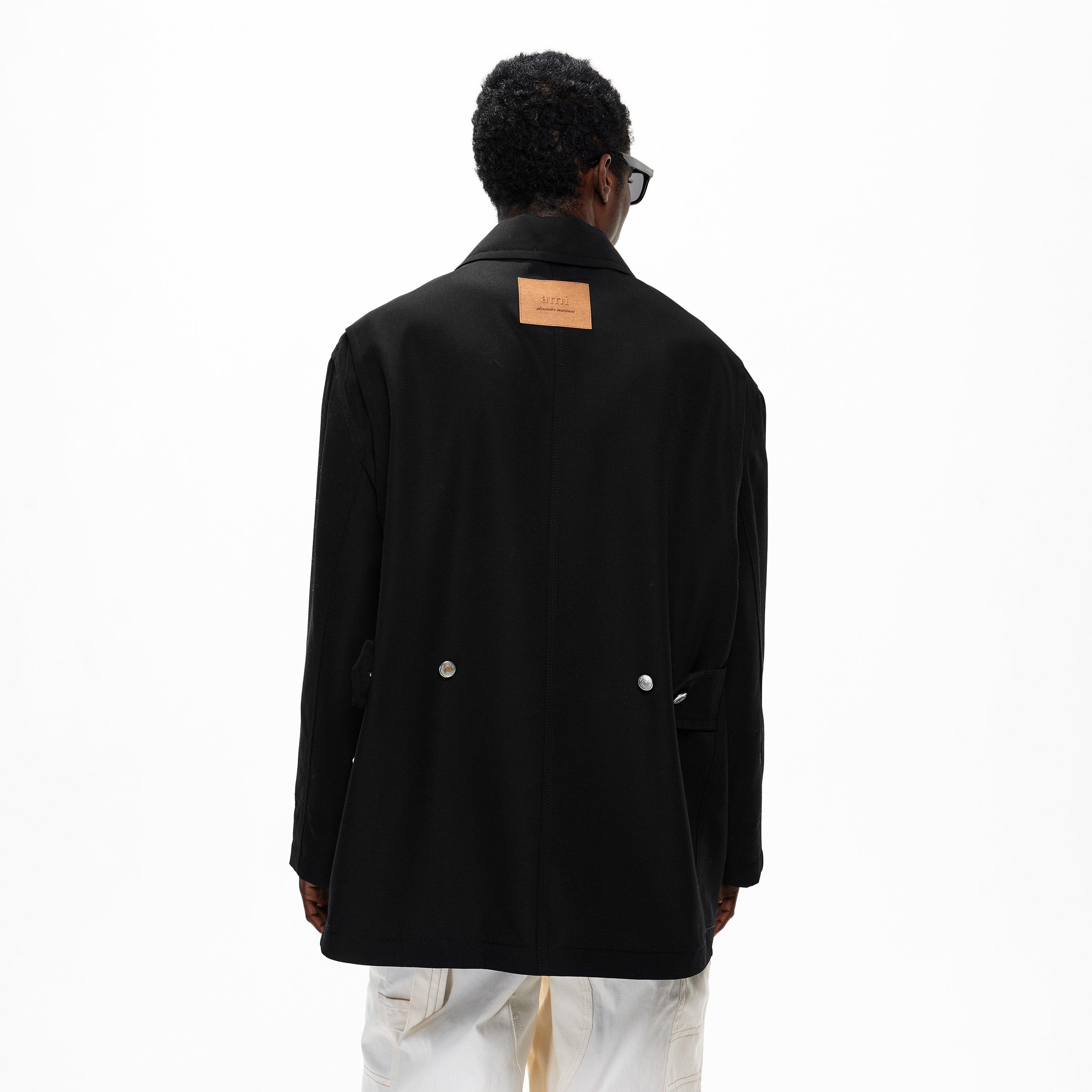 Black - Ami Paris - Men's Worker Overshirt - 4