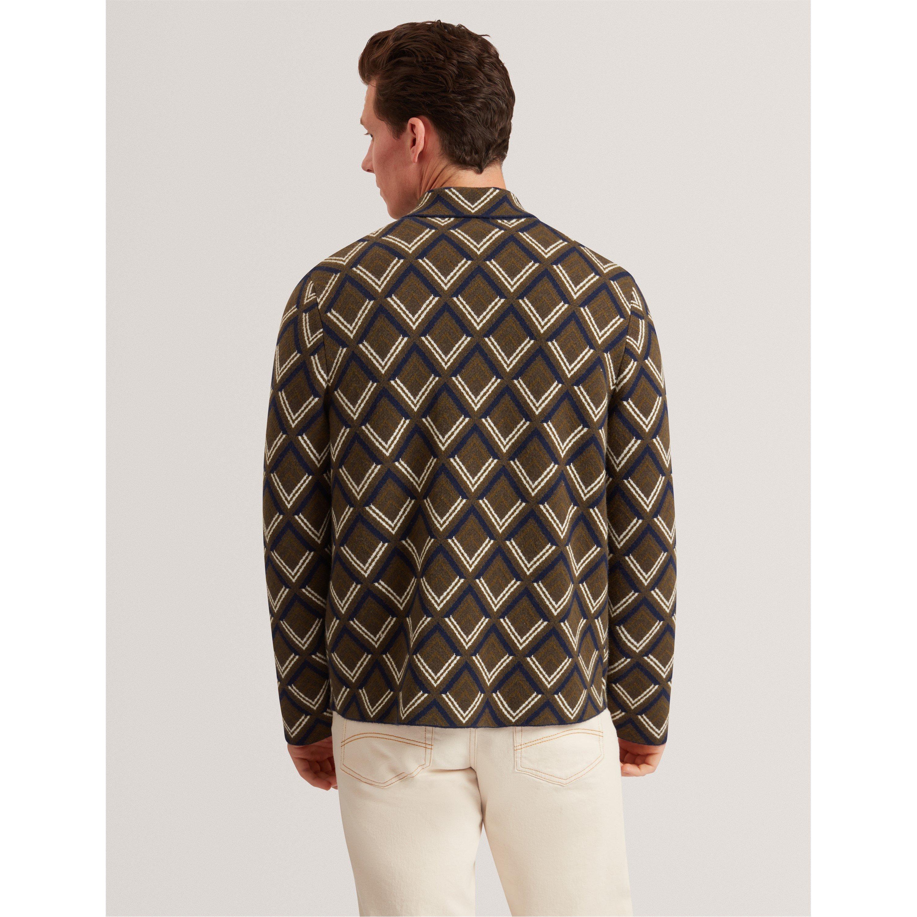 Caqui - Ted Baker - Men's Jacquard Fitted Hybrid Jacket - 3