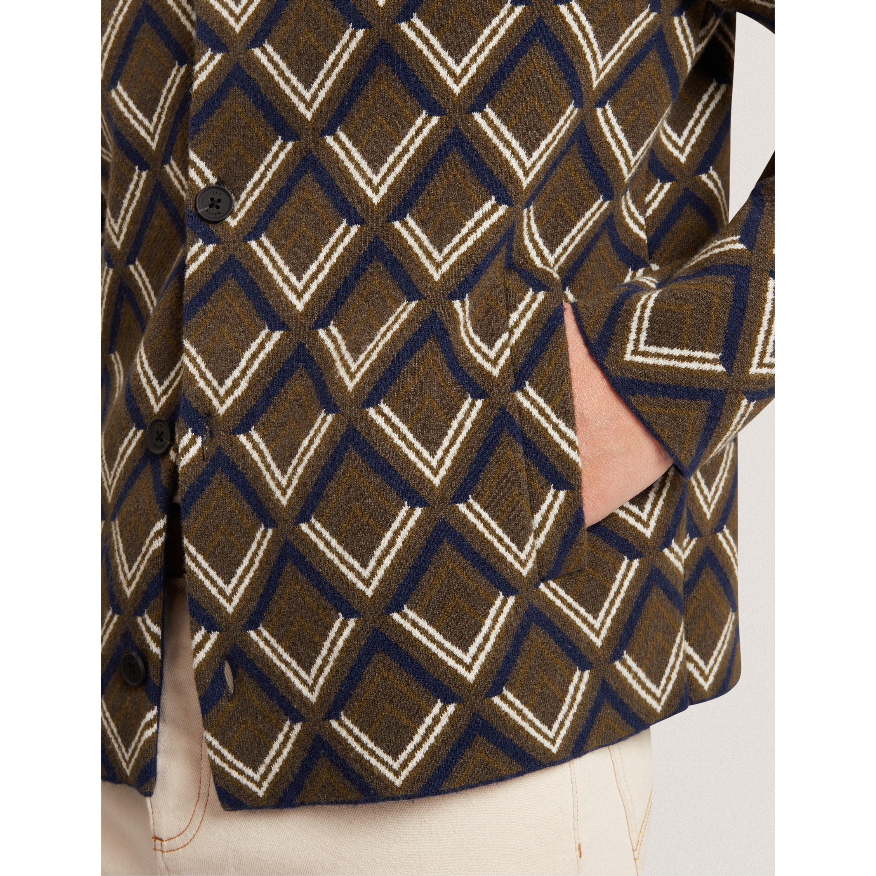 Caqui - Ted Baker - Men's Jacquard Fitted Hybrid Jacket - 4