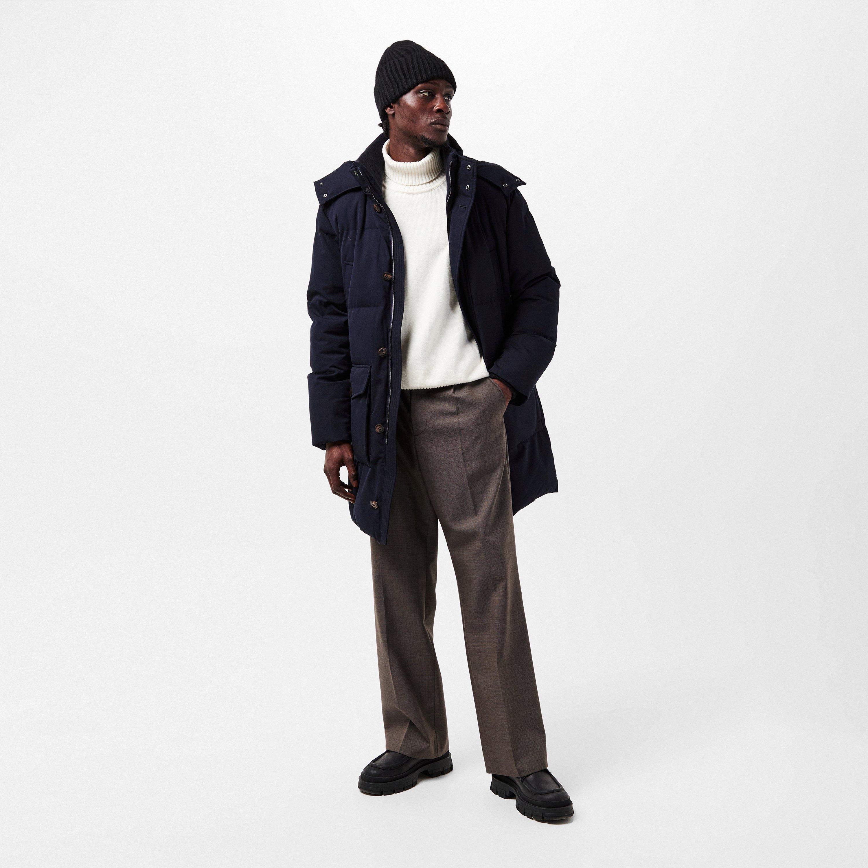 Navy - Pal Zileri - Men's Medium Puffer Jacket - 6