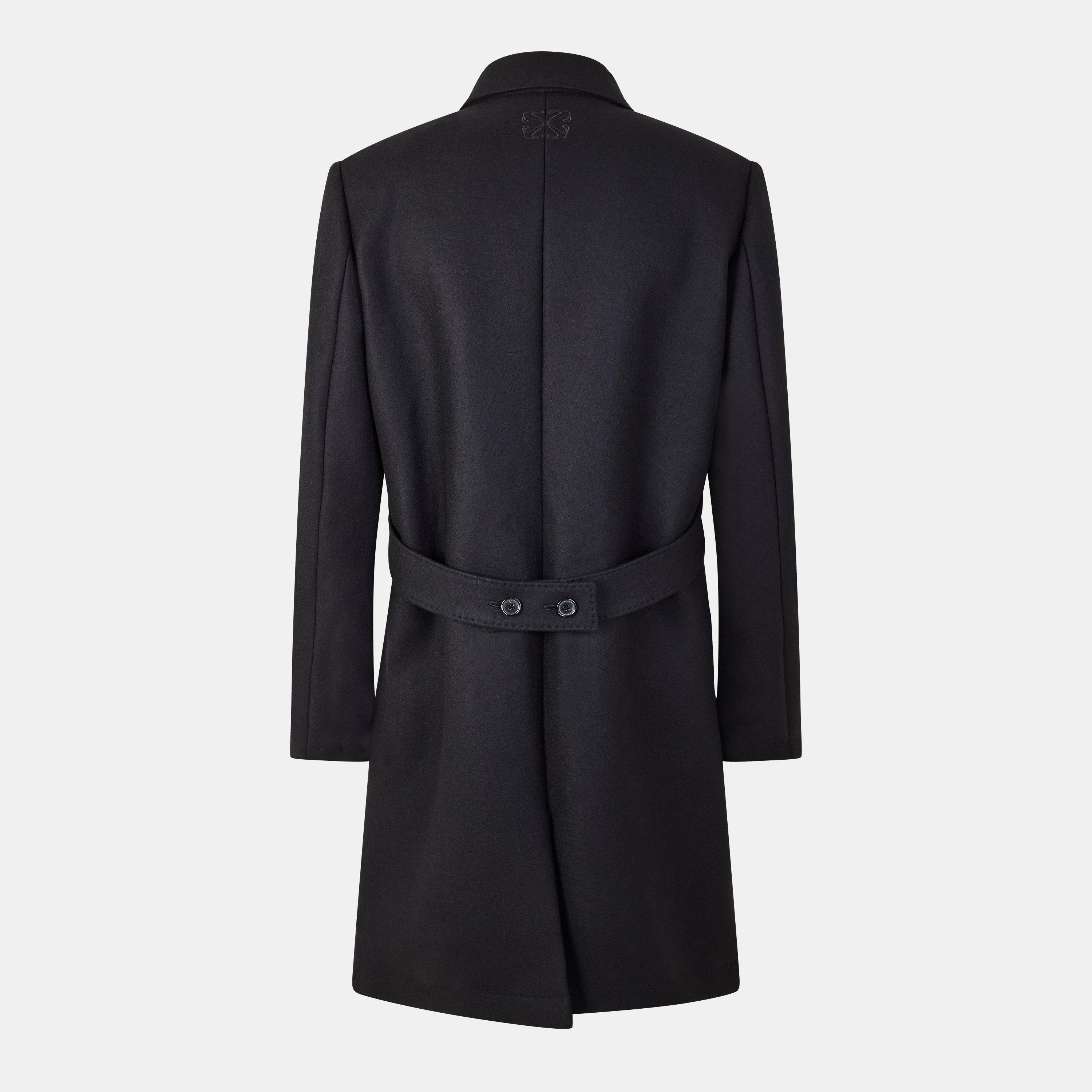 Negro - Off White - Men's Off-White Relaxed Fit Overcoat - 2