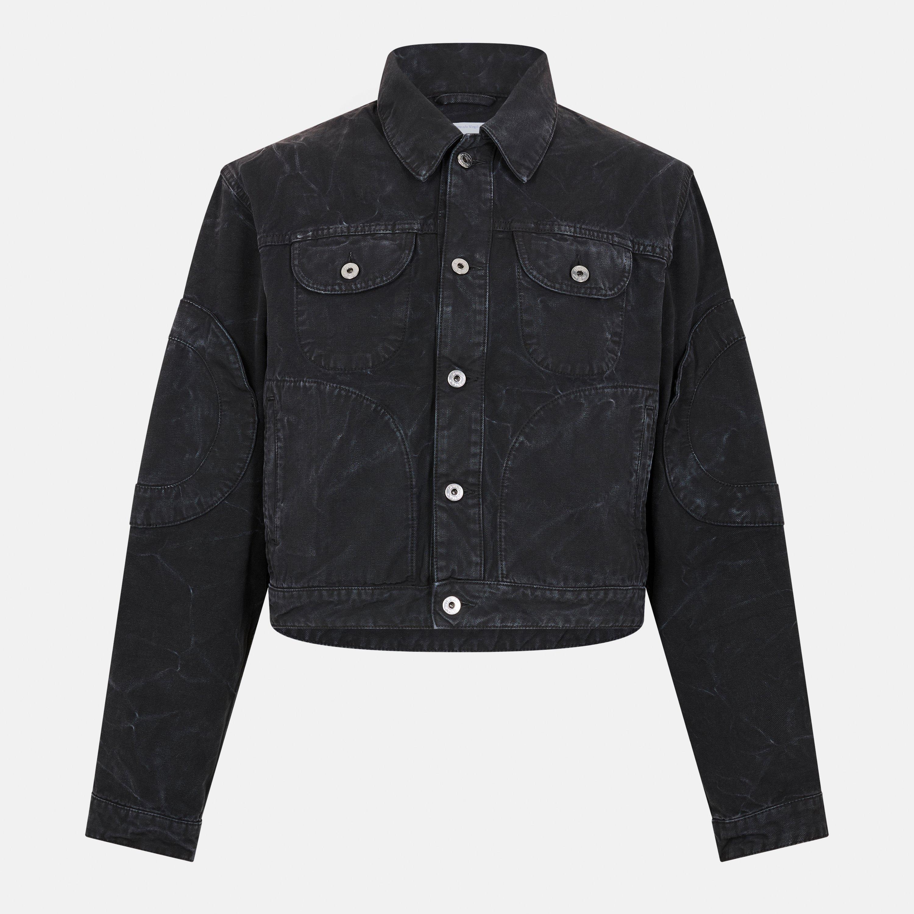 Black - Off White - Men's Varsity Jacket - 1