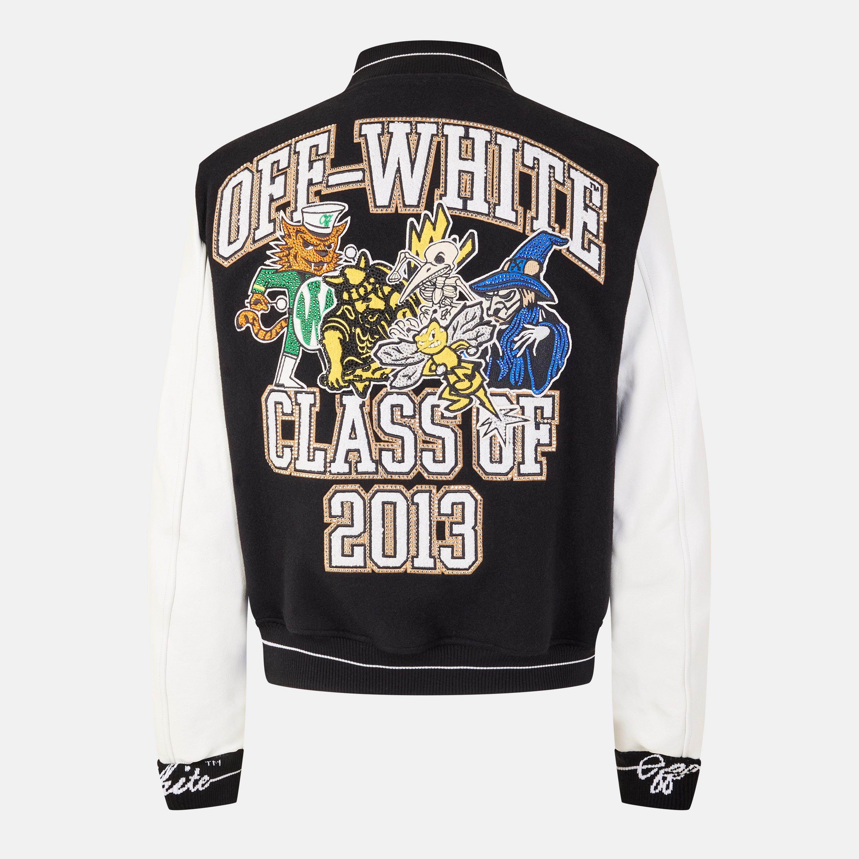 Schwarz/Weiß - Off White - Men's Off-White Varsity Jacket - 2