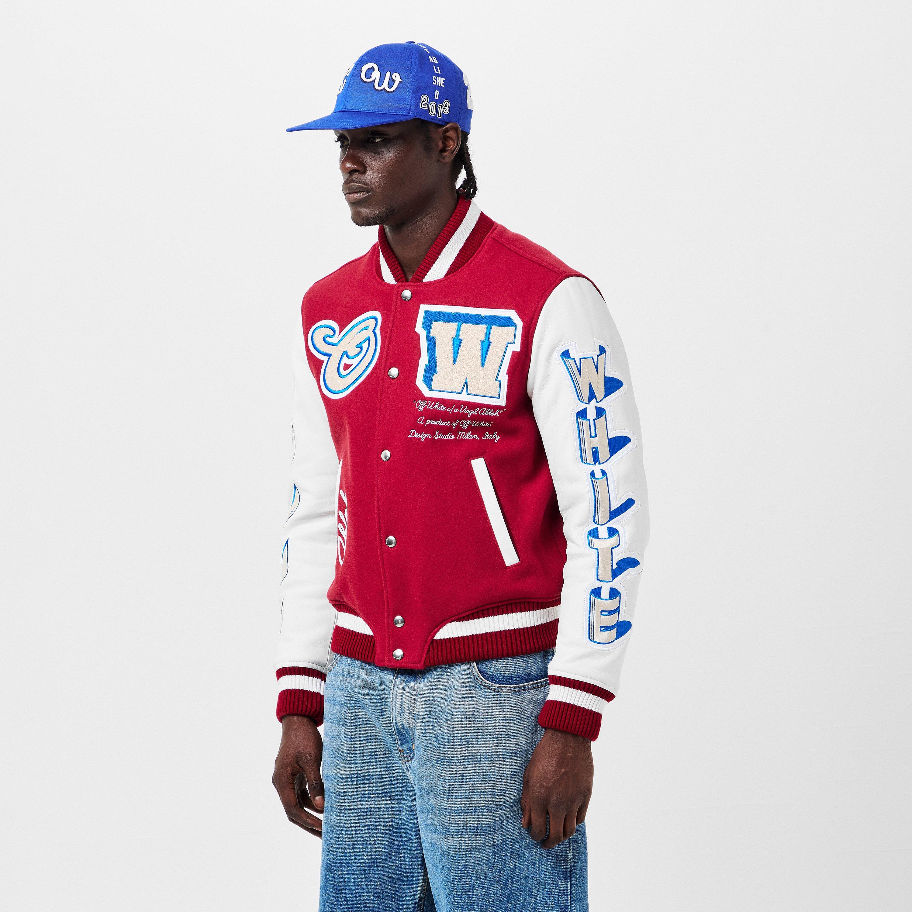 Rosso/Bianco - Off White - Men's Off-White Varsity Jacket - 3