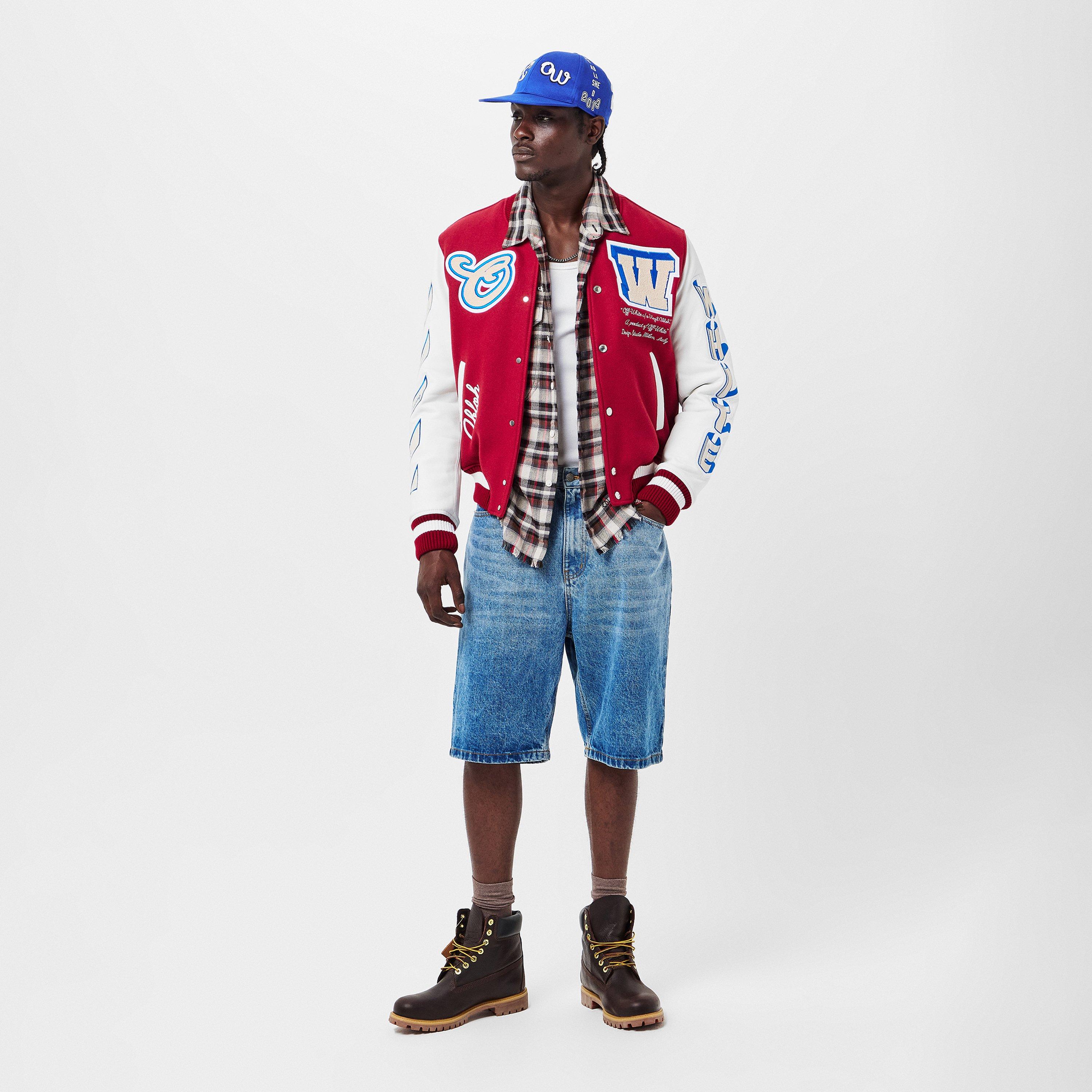 Rosso/Bianco - Off White - Men's Off-White Varsity Jacket - 6