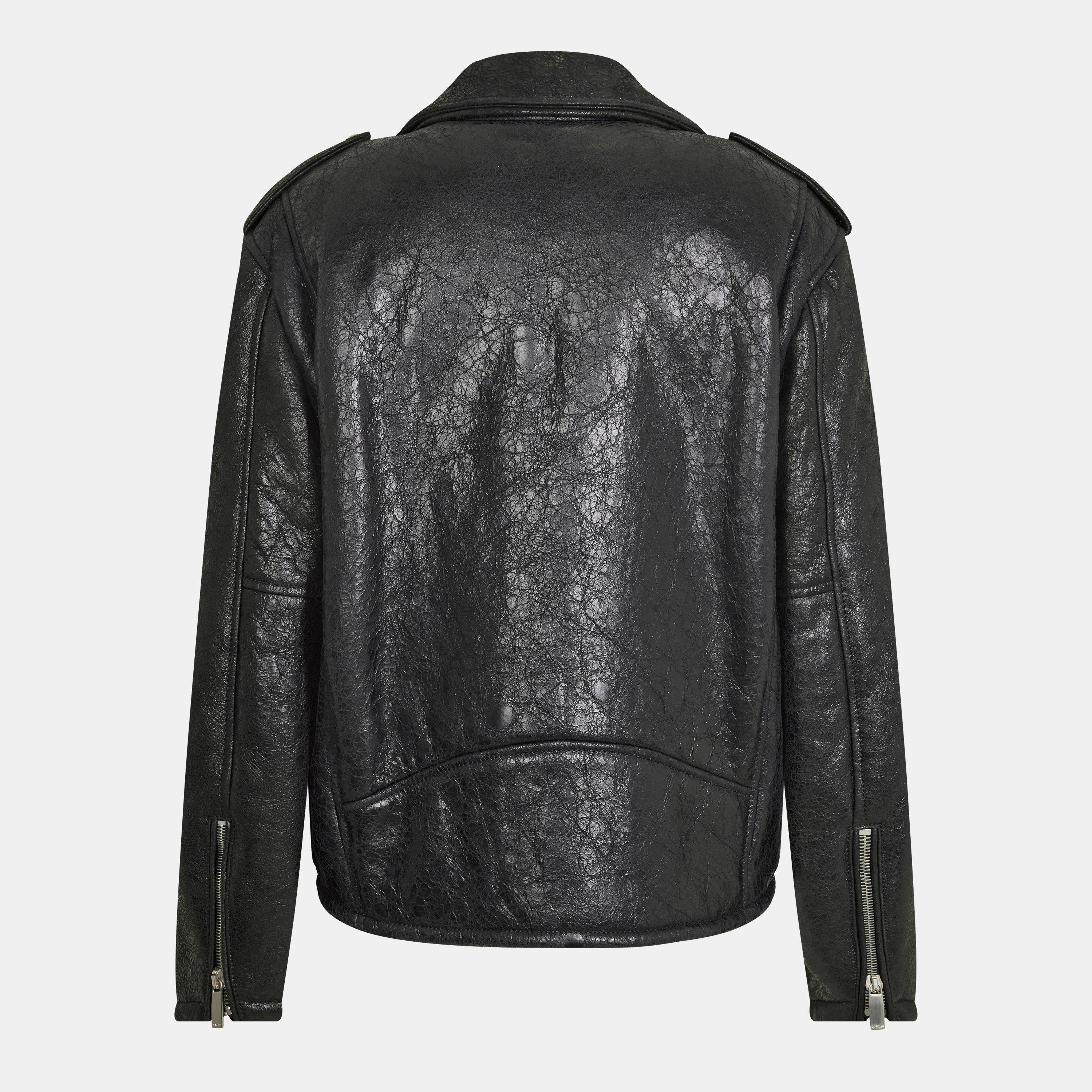 Black - Off White - Men's Off-White Shearling Jacket - 2