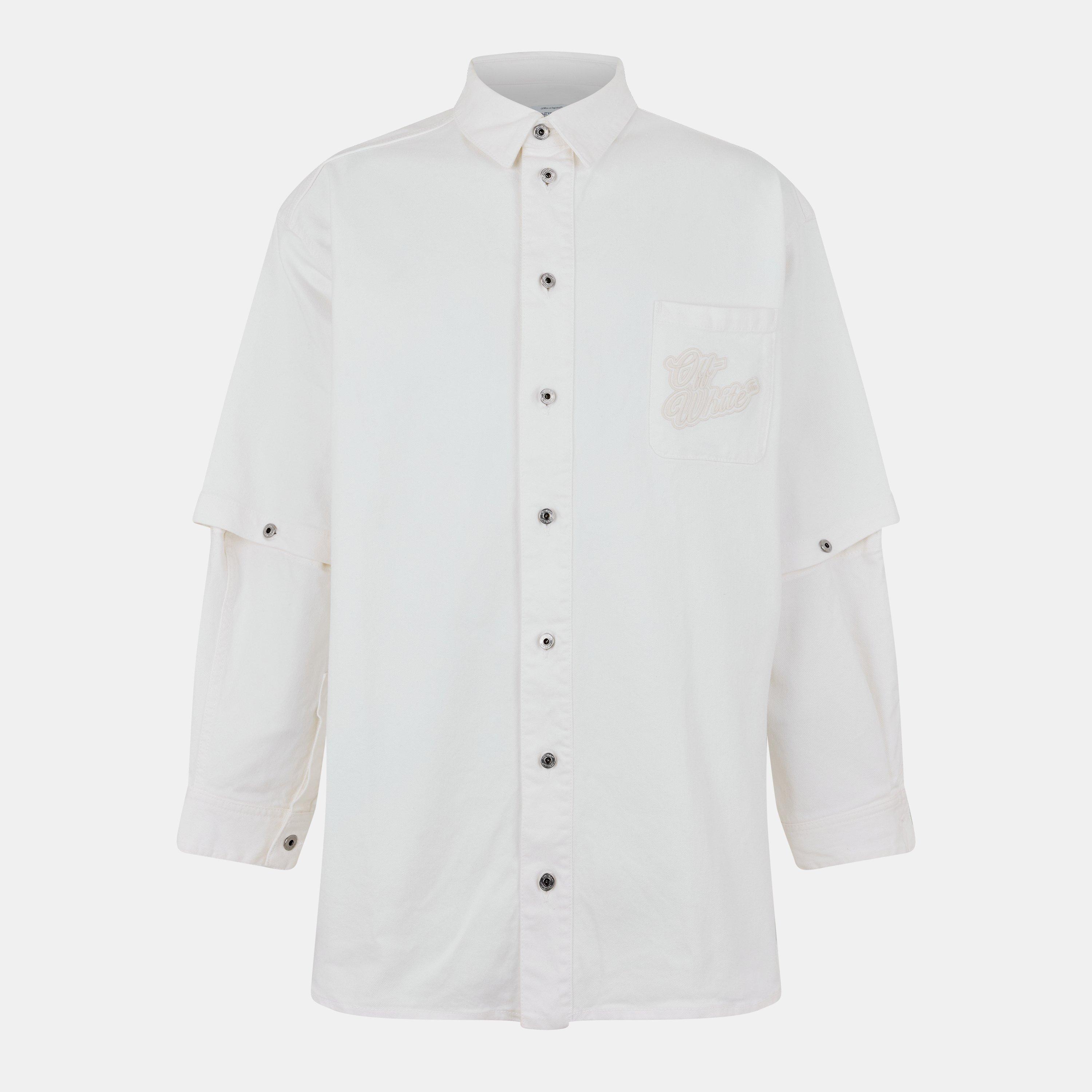 Off White Men's Relaxed Fit Overshirt - Raw White - XS
