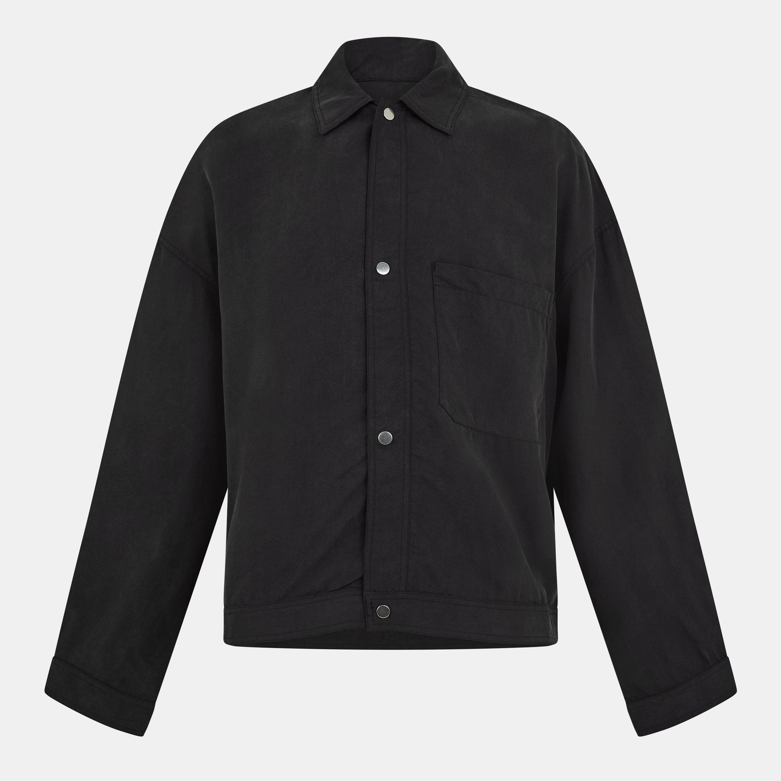 Black - MKI MIYUKI ZOKU - Men's Cupro Tracker Overshirt - 1