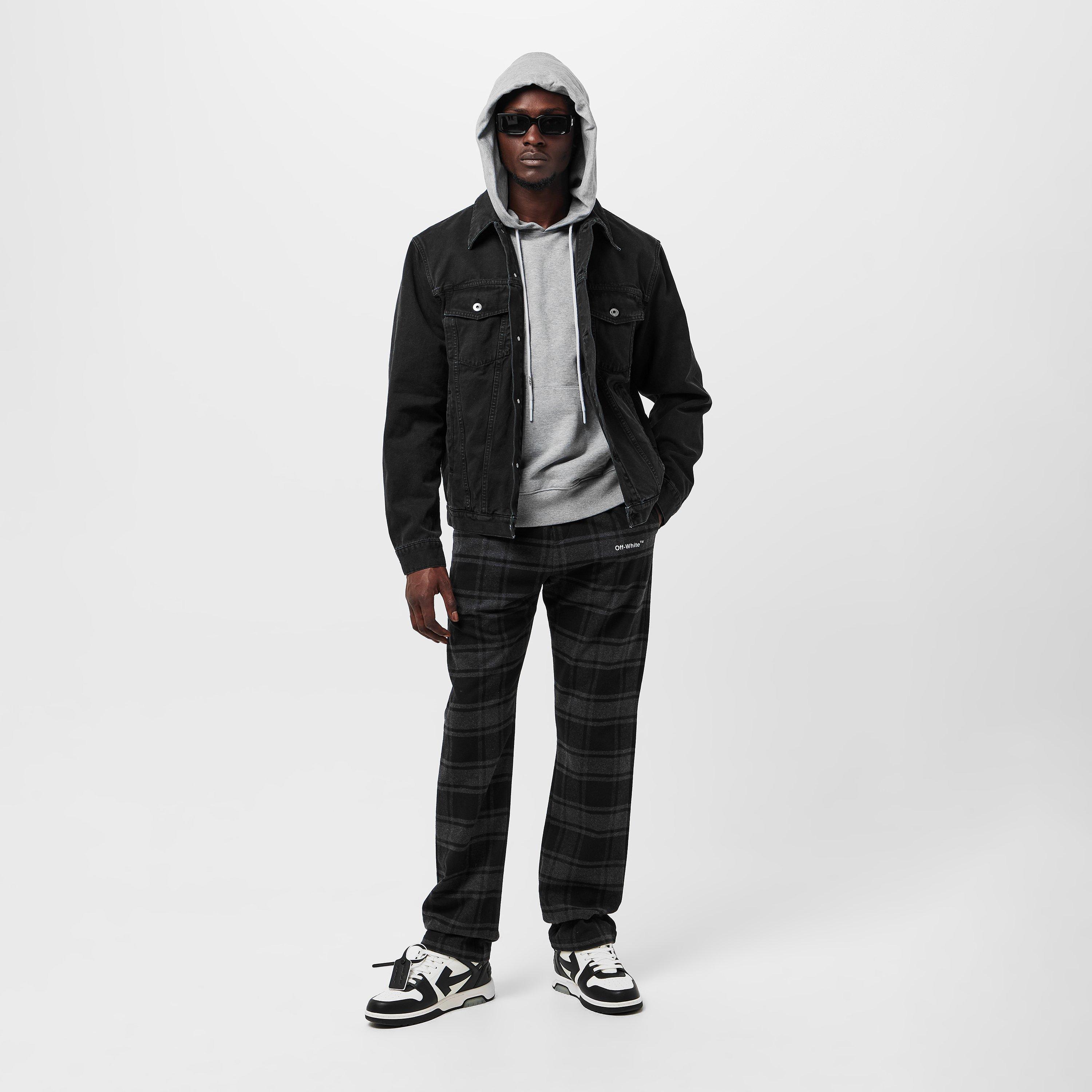 Schwarz/Weiß - Off White - Men's Embroidered Skate Jacket, Logo Design - 6