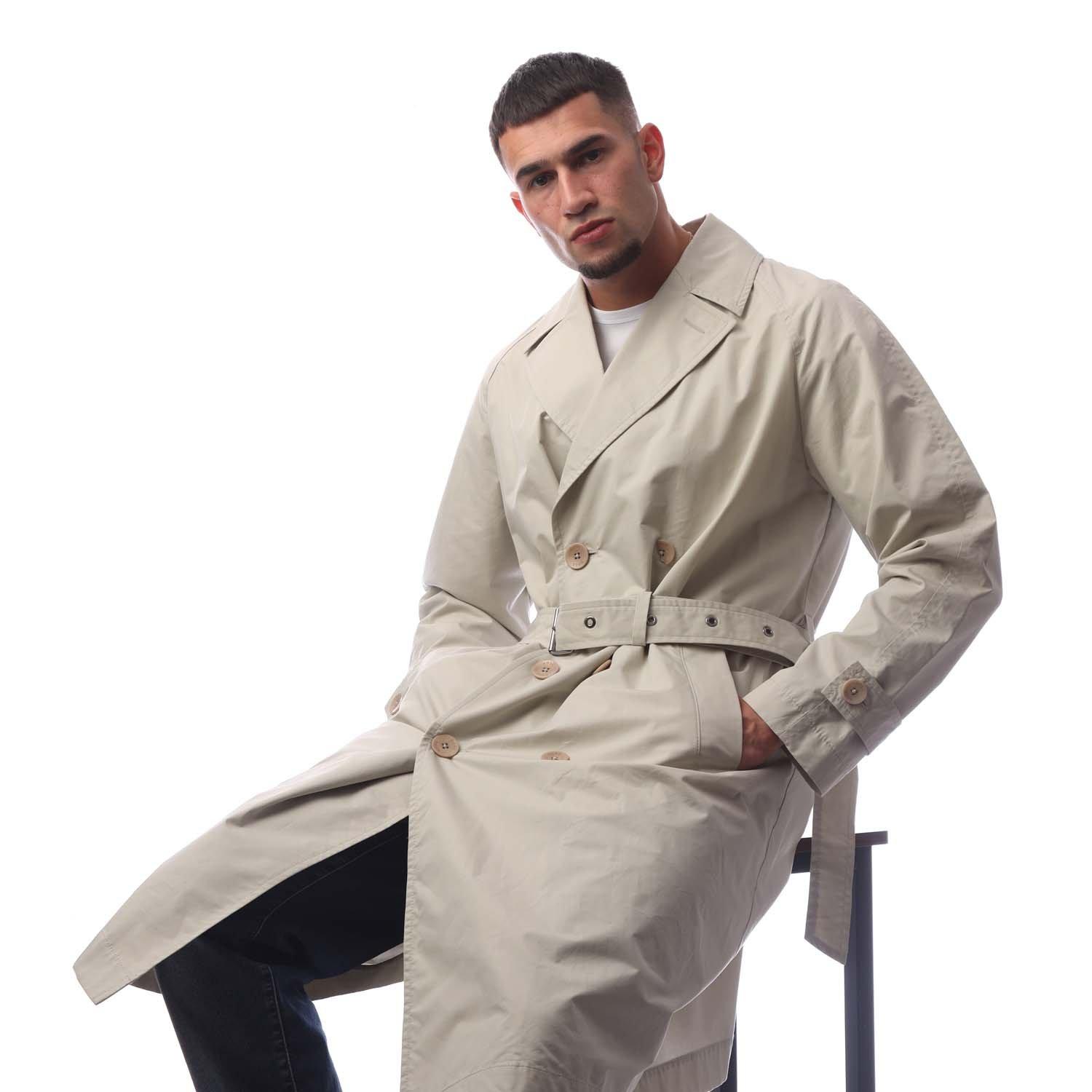 Light Beige - Boss - Men's C Cam Belt Trench Coat - 4