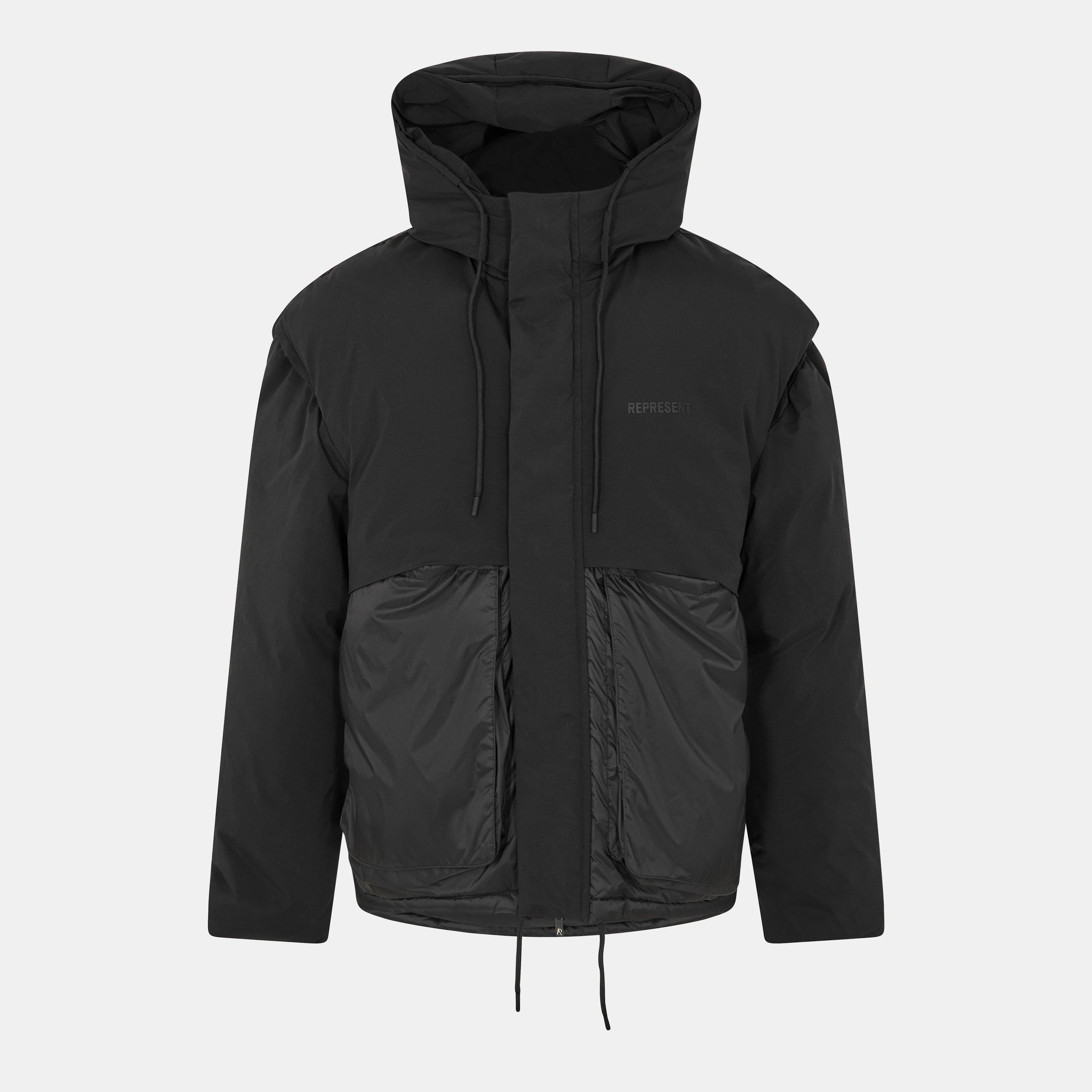 Jet Black - Represent - Men's Medium Puffer Jacket - 1