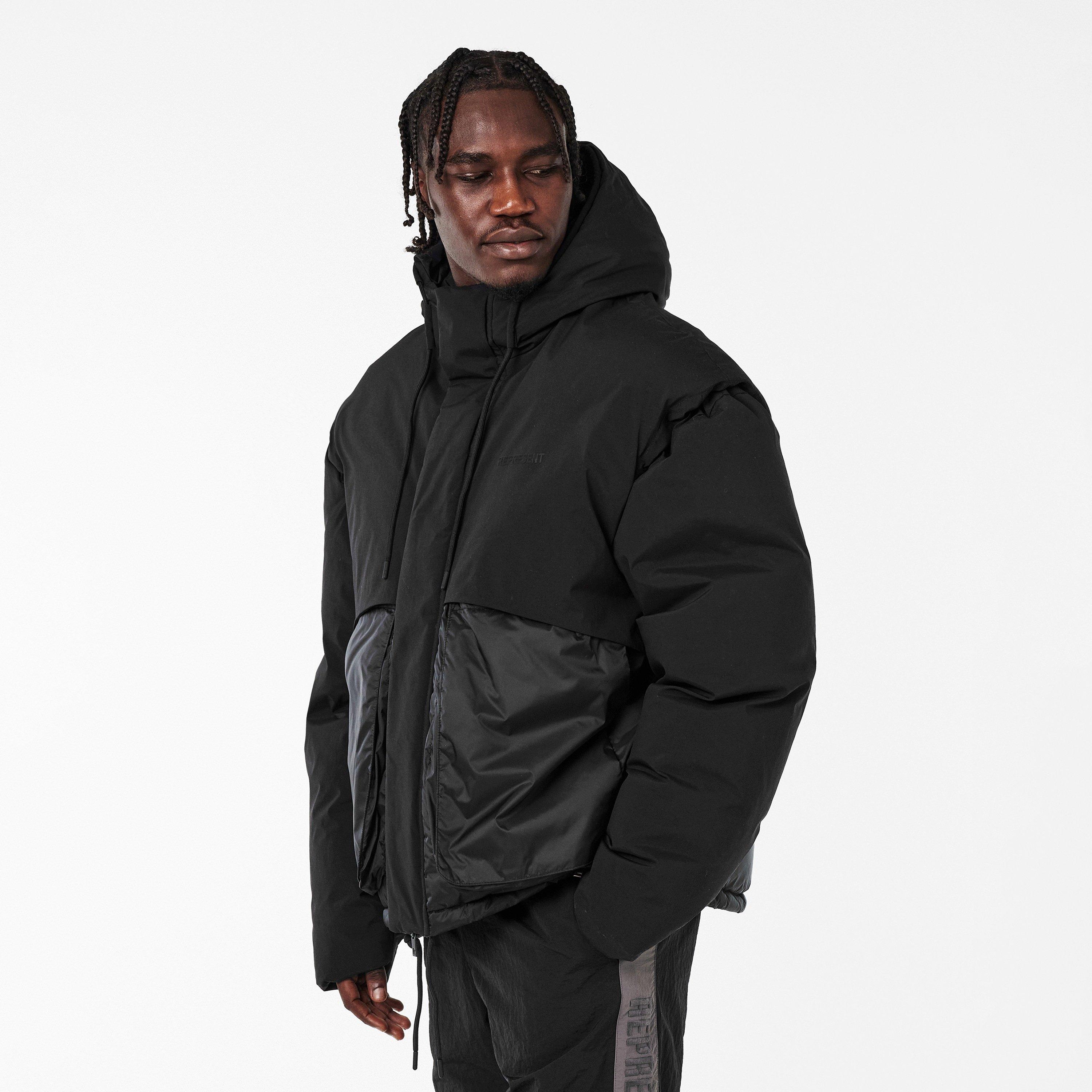 Jet Black - Represent - Men's Medium Puffer Jacket - 3