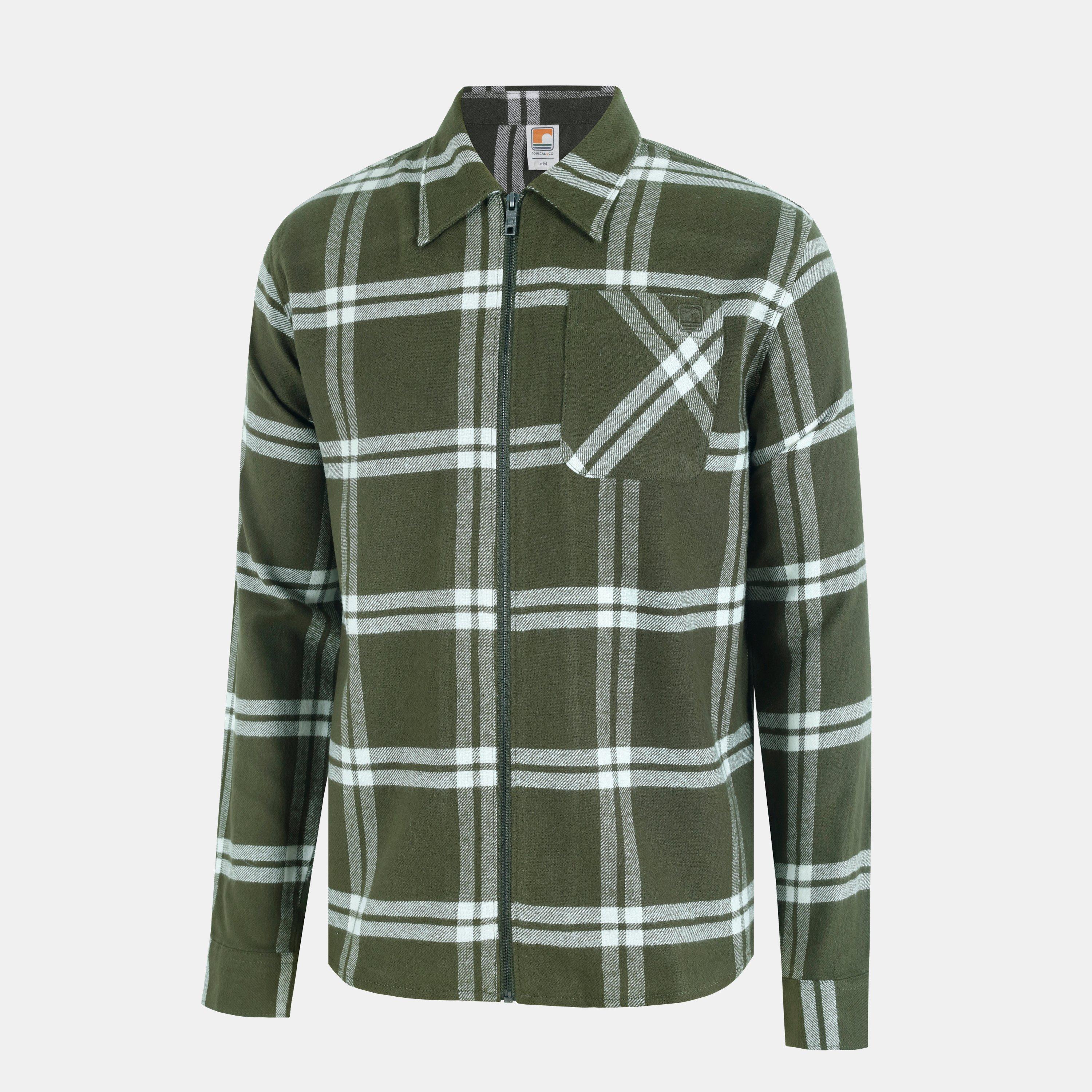 Khaki - SoulCal - Soul Check Tailored Fit Overshirt - 3