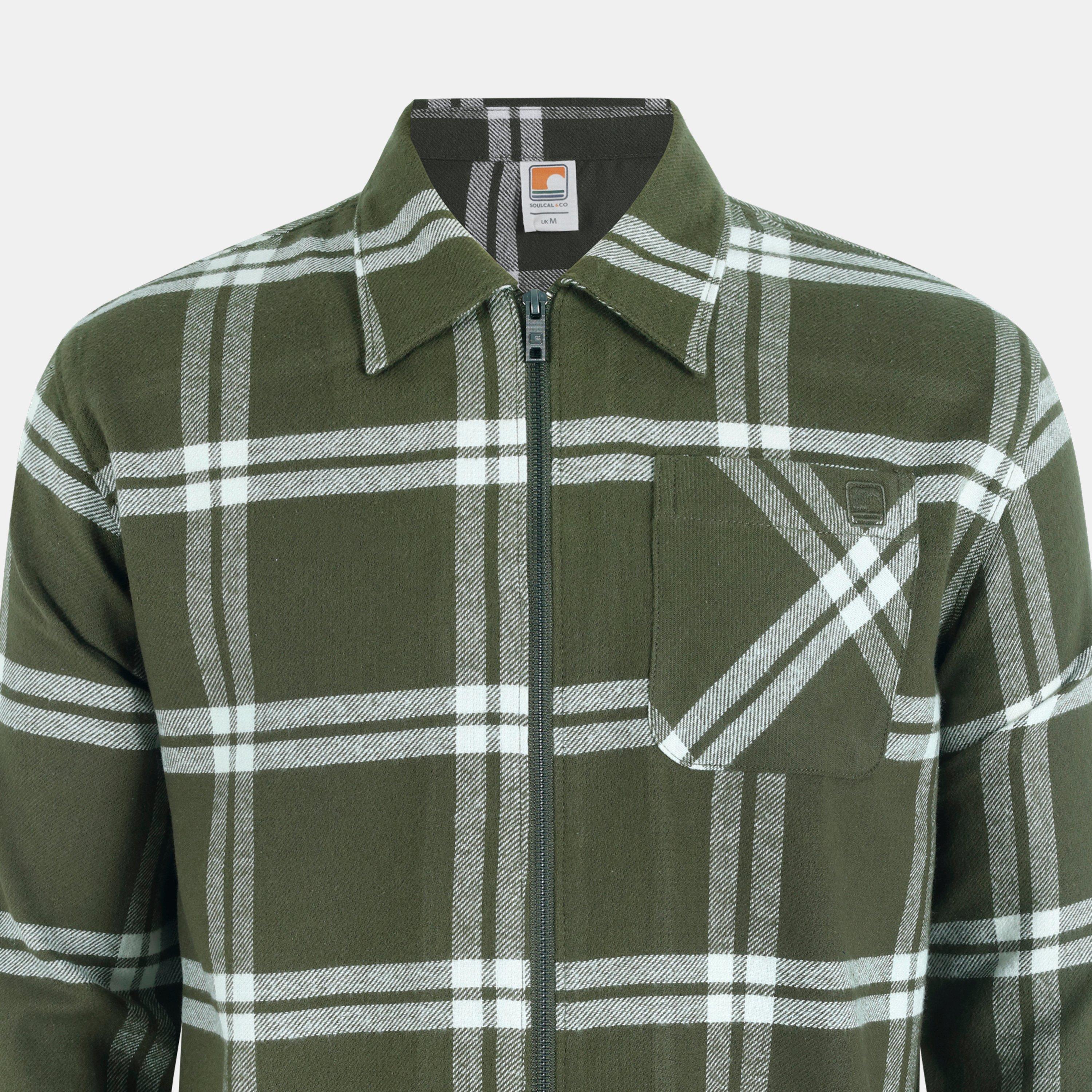 Khaki - SoulCal - Soul Check Tailored Fit Overshirt - 4