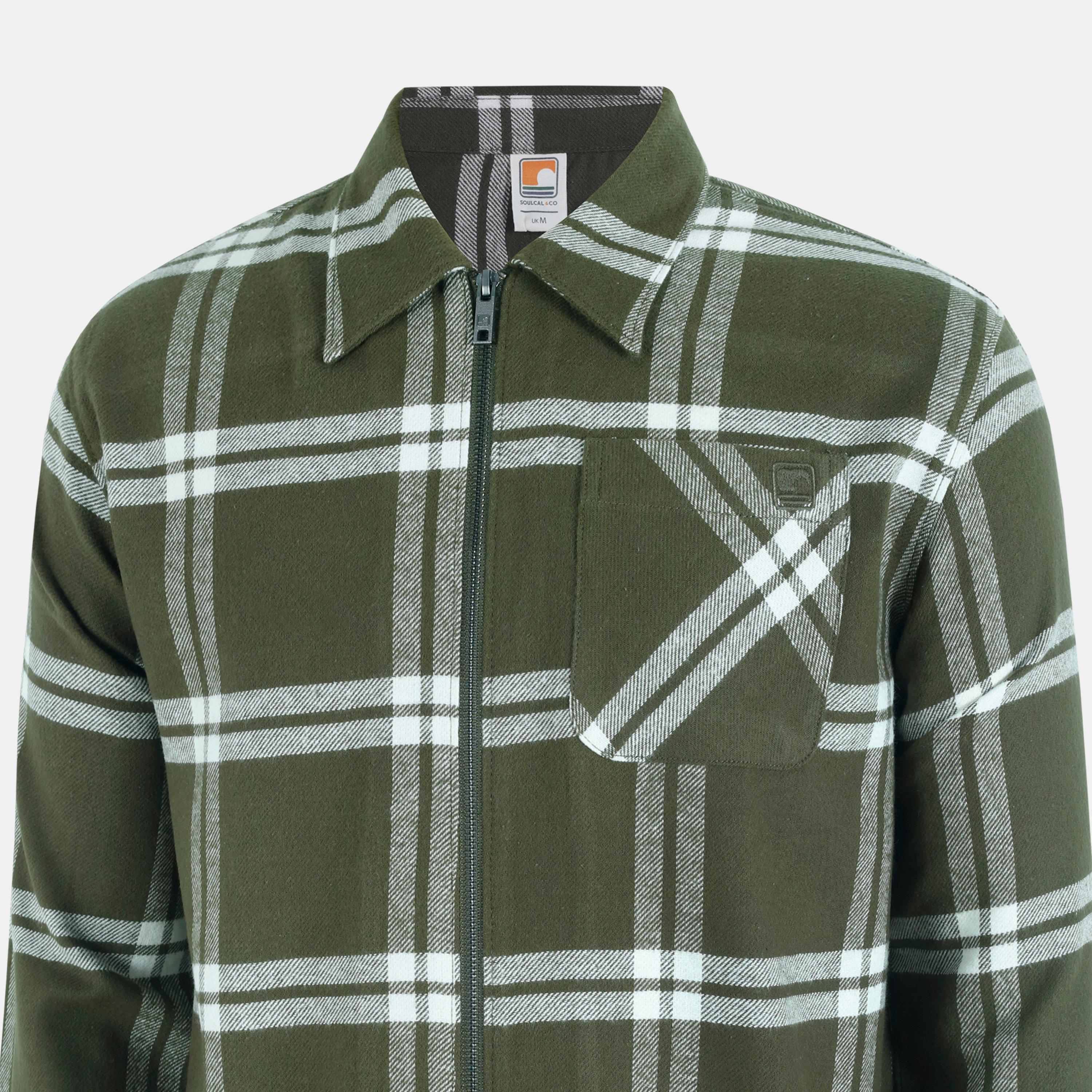 Khaki - SoulCal - Soul Check Tailored Fit Overshirt - 5