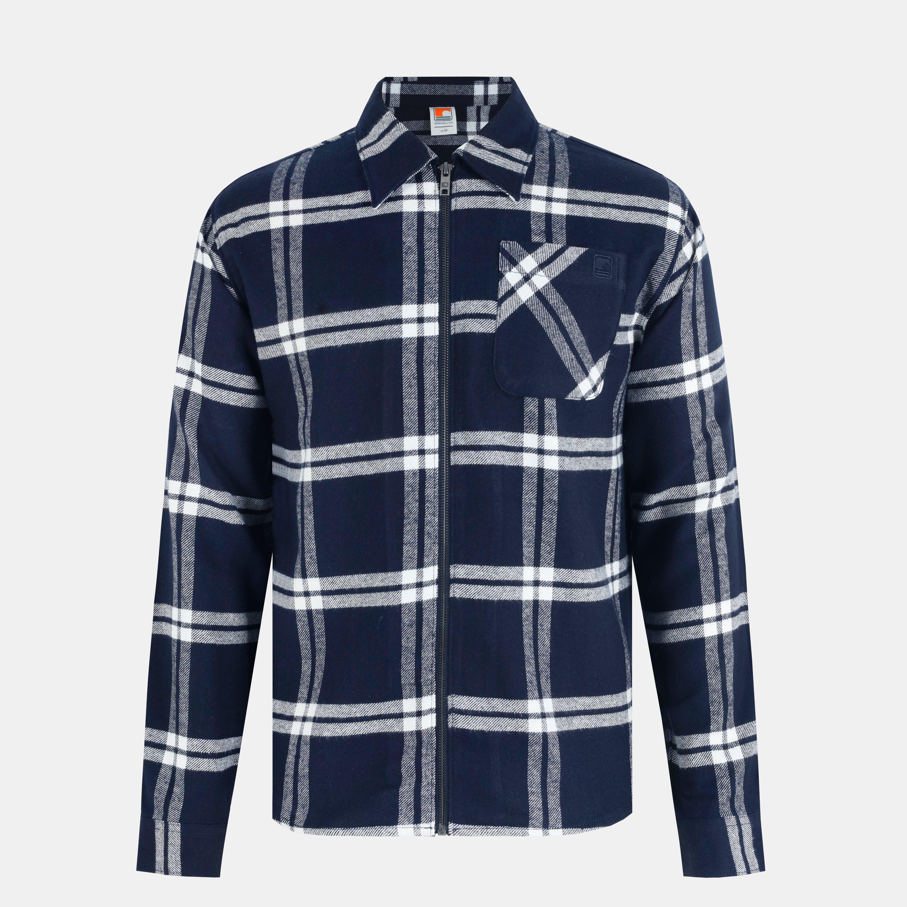 Soulcal Men's Soul Check Tailored Fit Overshirt - Navy - XL