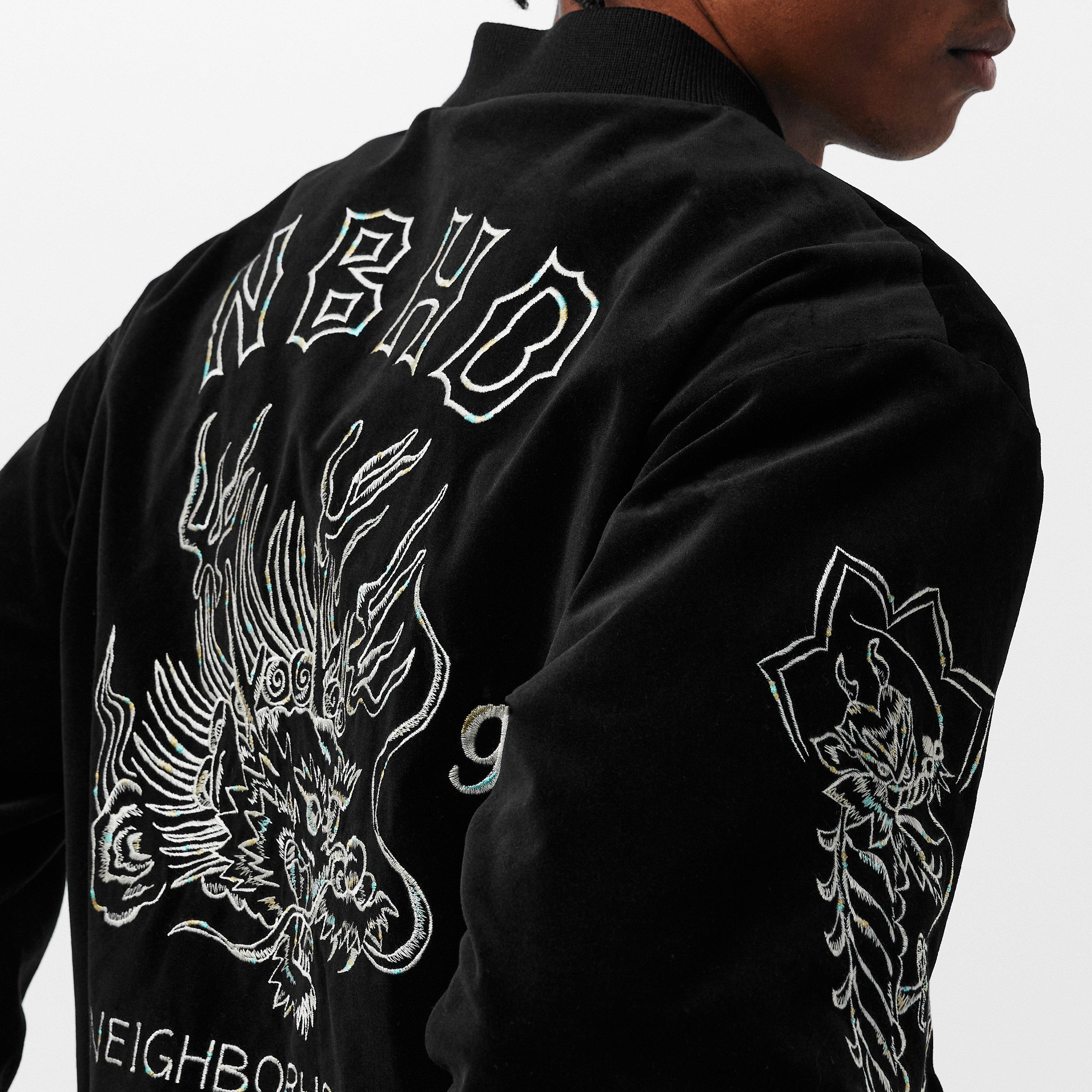 Black - Neighborhood - Men's Reversible Souvenir Bomber Jacket - 5