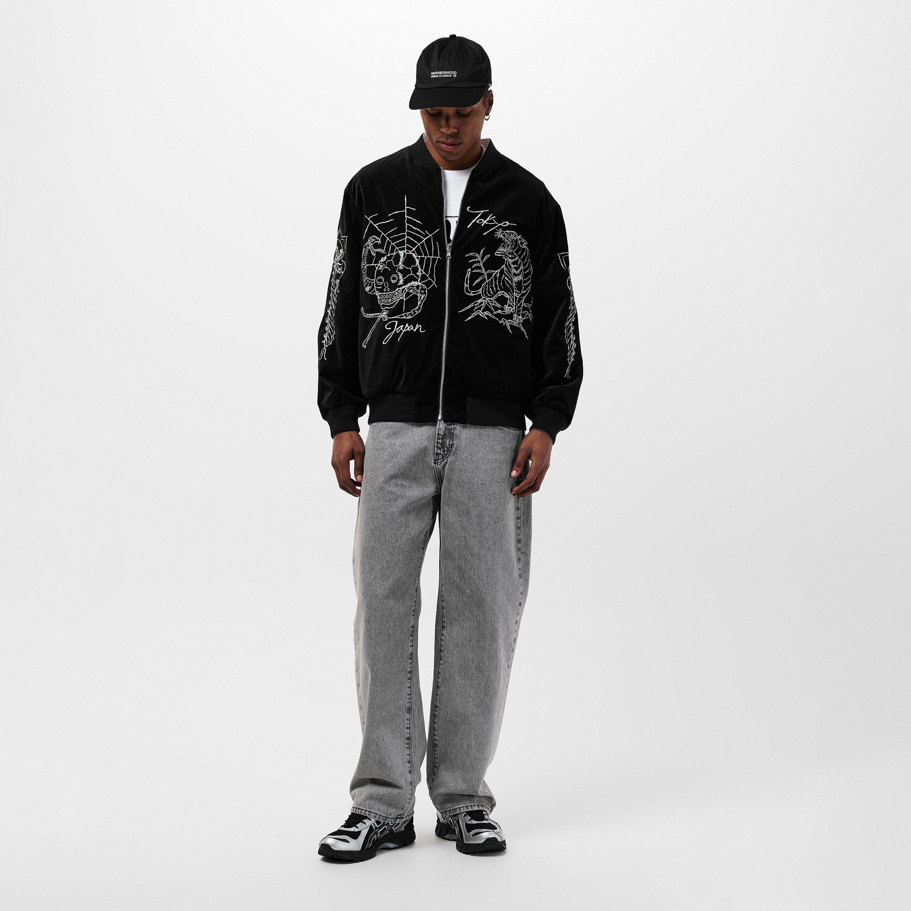 Black - Neighborhood - Men's Reversible Souvenir Bomber Jacket - 7