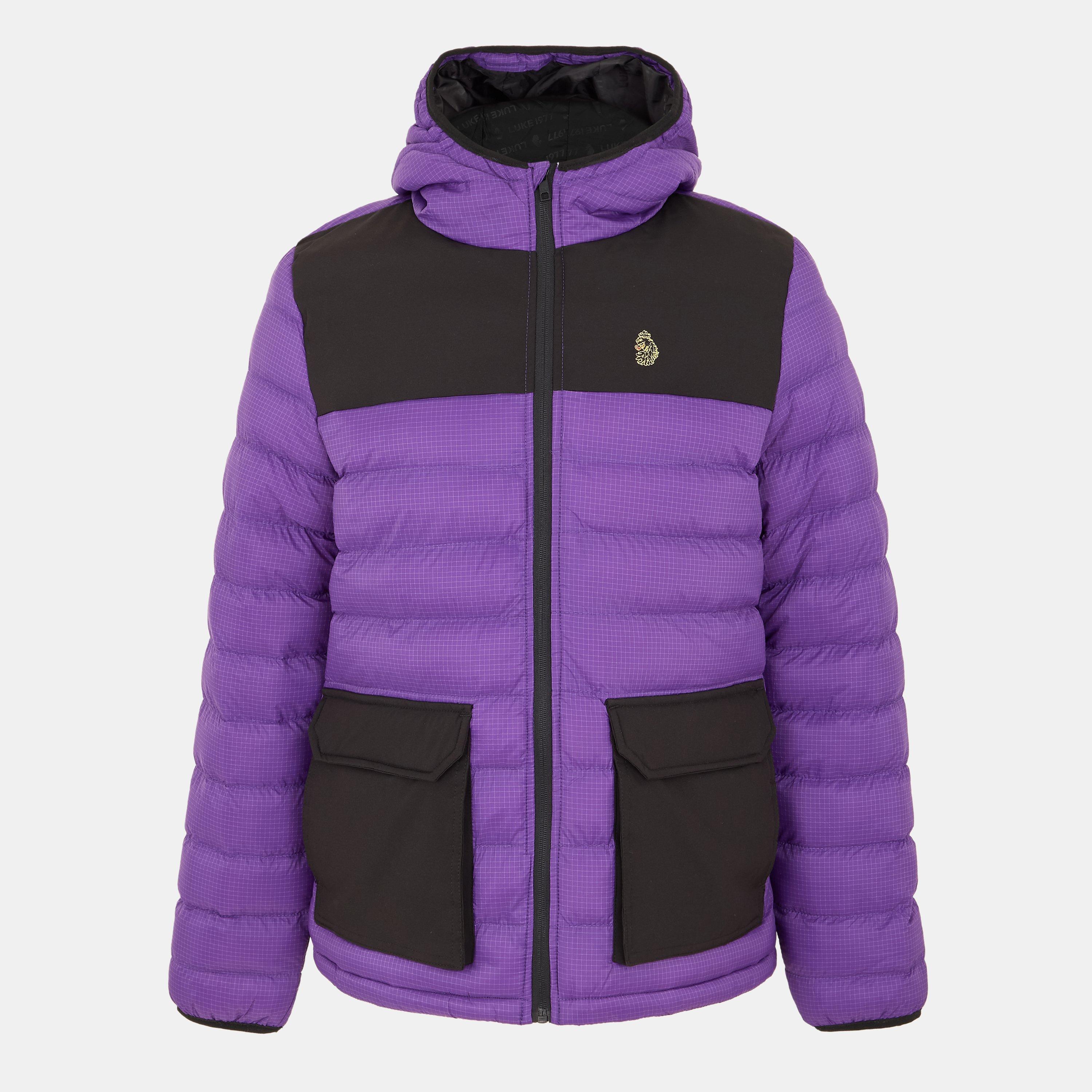 Purple - Luke - Men's Medium Puffer Jacket - 1