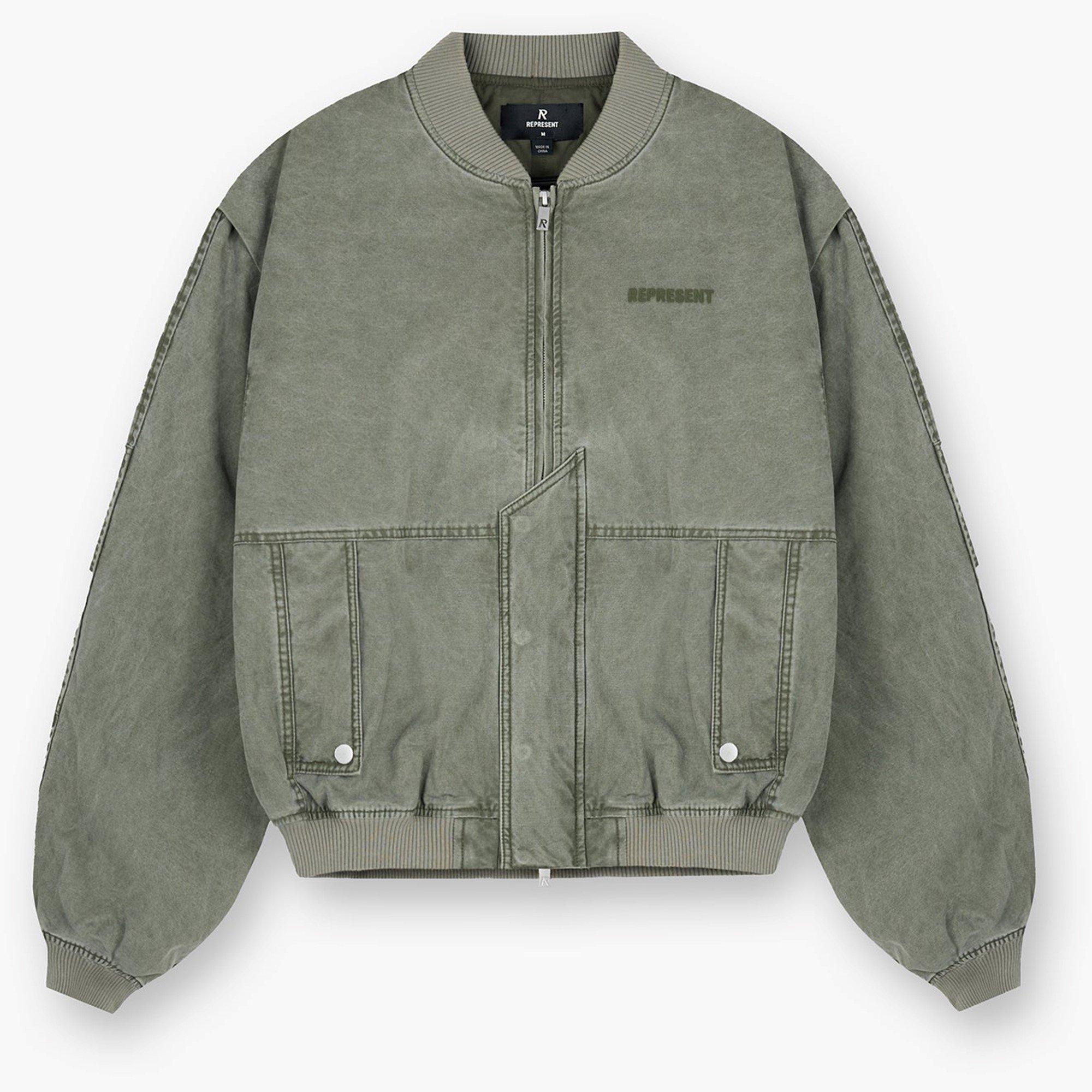 Represent Men's Structured Bomber Jacket - Khaki - XL