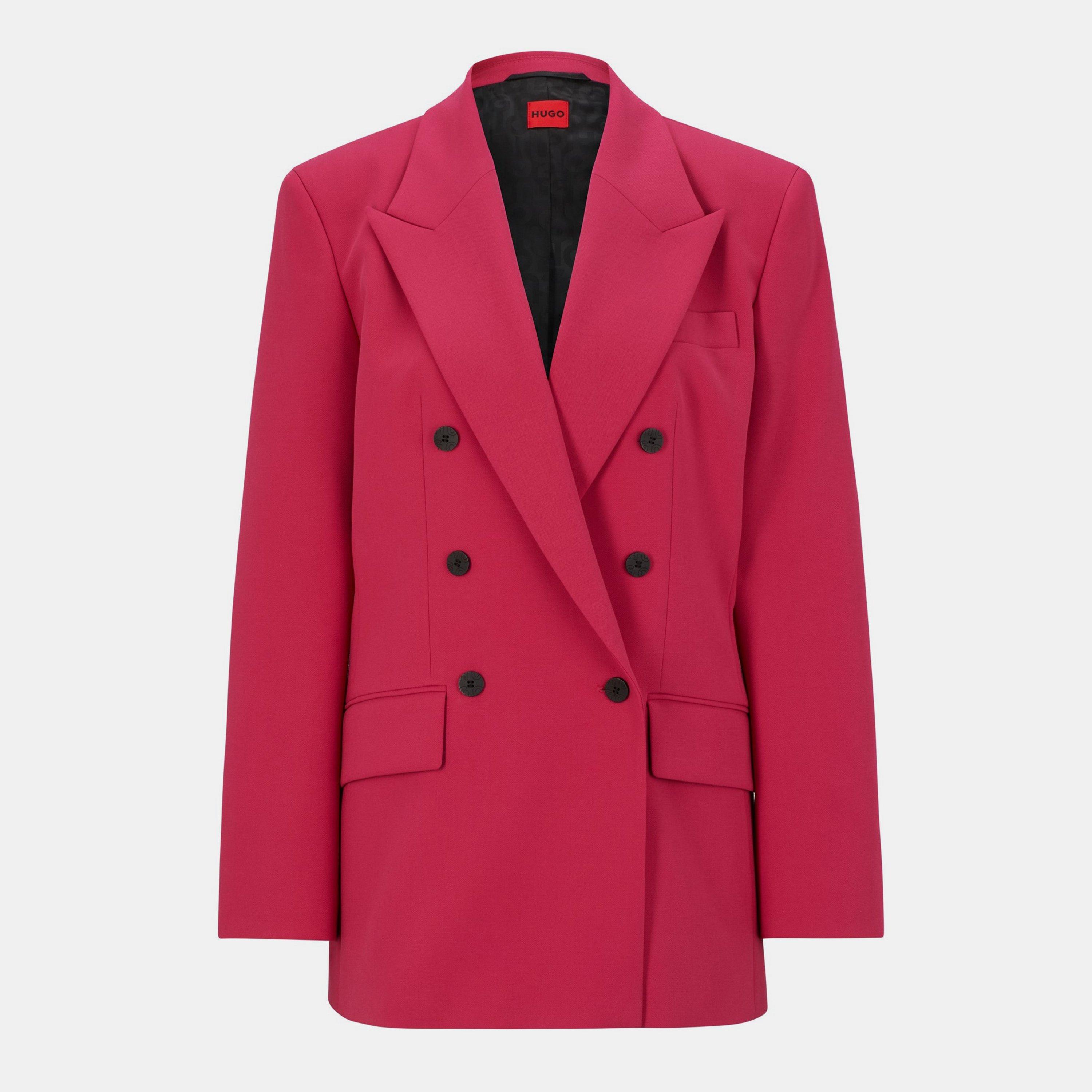 Hugo Women's Amalisa Long Sleeve Zip Blazer - Medium Pink - 6 (XS)