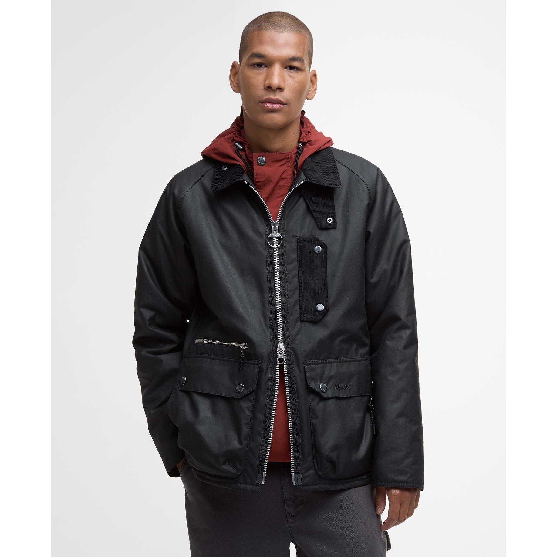 Black - Barbour - Men's Tract Wax Jacket - 2