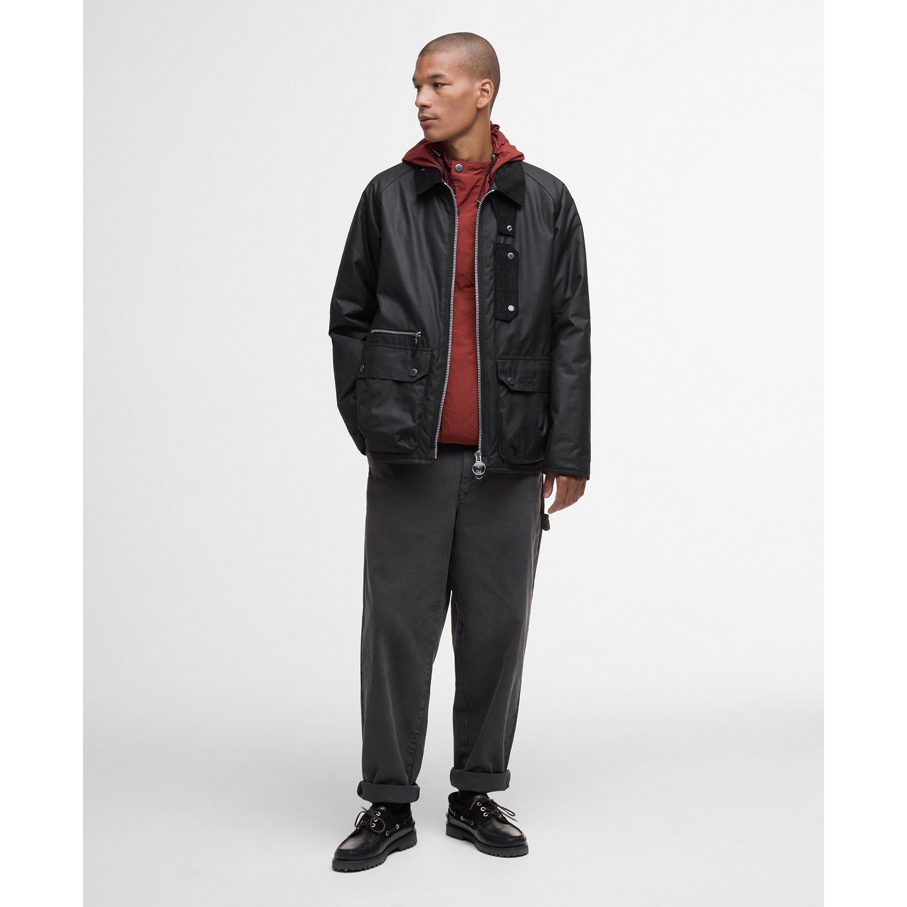 Black - Barbour - Men's Tract Wax Jacket - 7