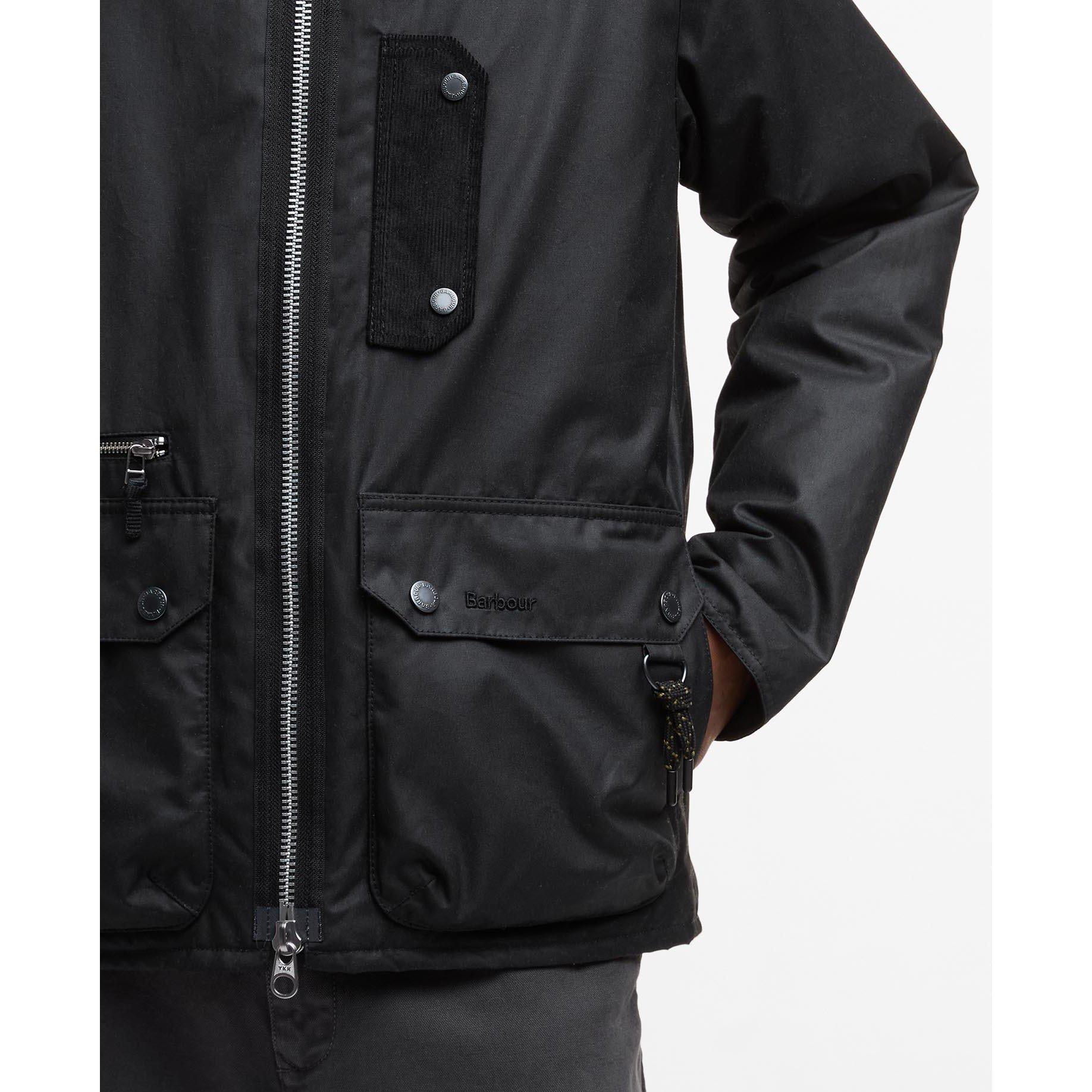 Black - Barbour - Men's Tract Wax Jacket - 5