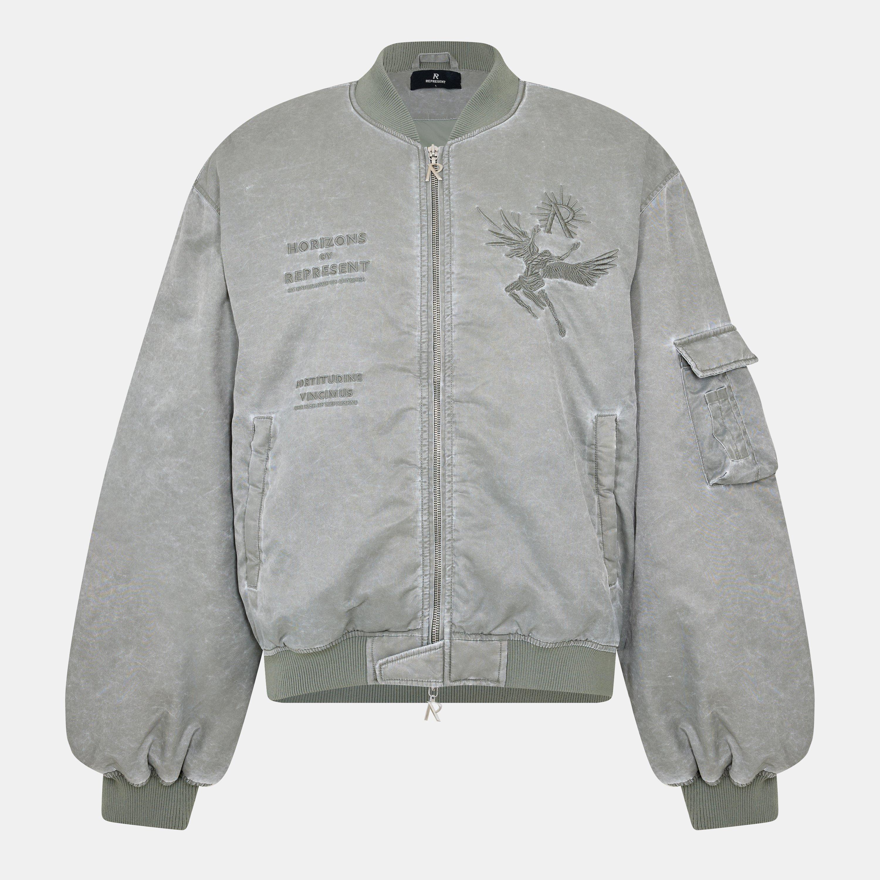 Khaki - Represent - Men's Water Resistant Tailored Fit Bomber Jacket - 1