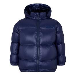 Versace Logo Embroidered Down Jacket Junior Boys