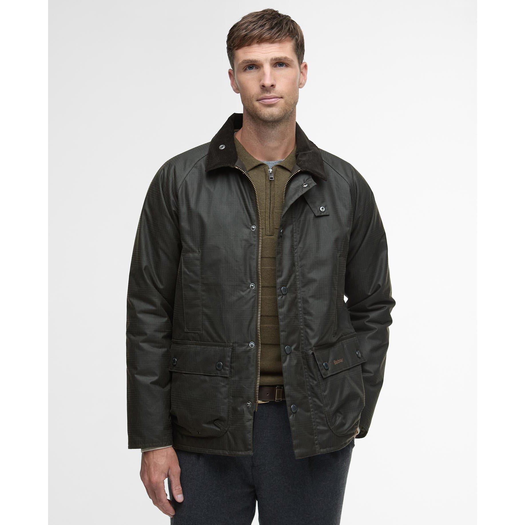 Olive Check - Barbour - Mens Modern Beaufort Waxed Jacket - 2