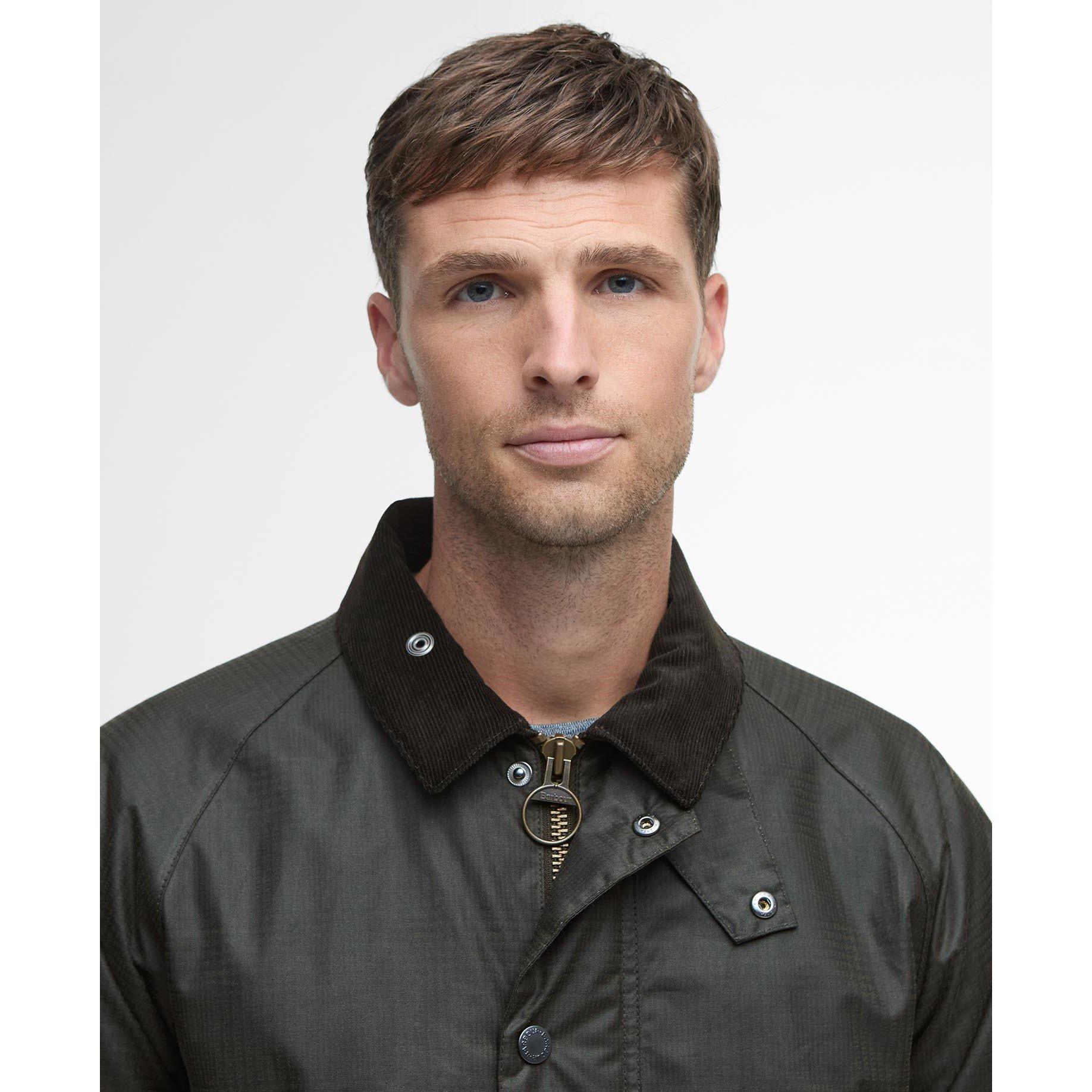 Olive Check - Barbour - Mens Modern Beaufort Waxed Jacket - 4