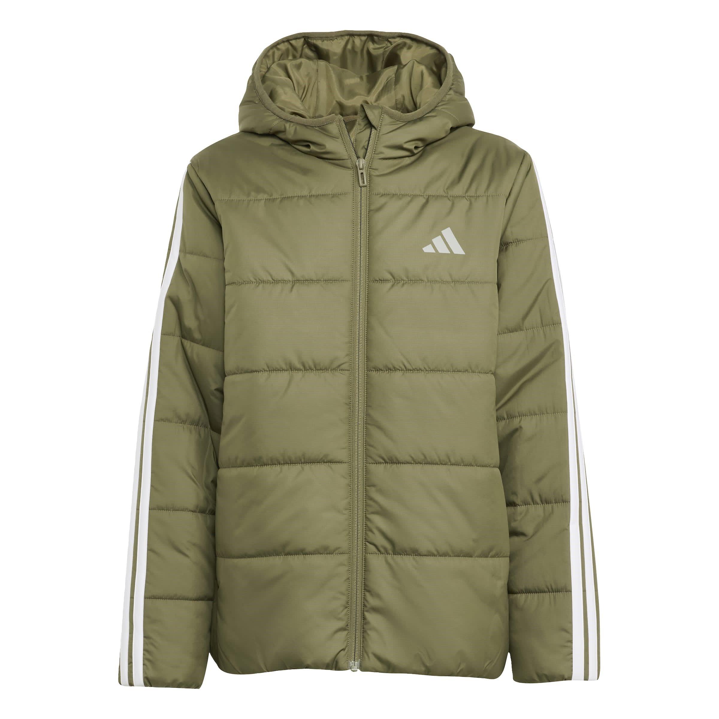 Adidas  Kids Essentials 3S Hooded Long Sleeve Puffer Jacket - Khaki - 11-12 Years