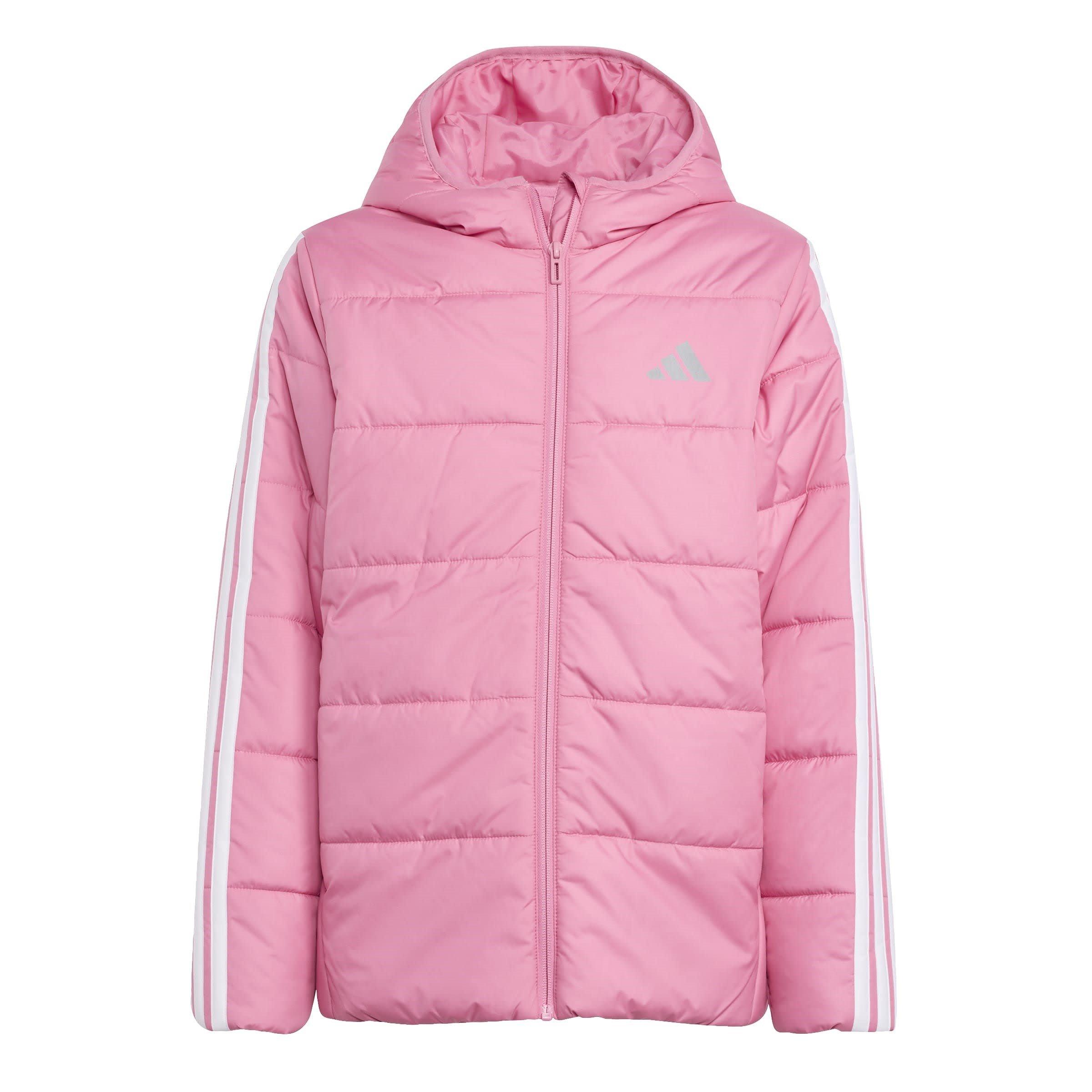 Adidas  Kids Essentials 3S Hooded Long Sleeve Puffer Jacket - Pink/White - 13 Years