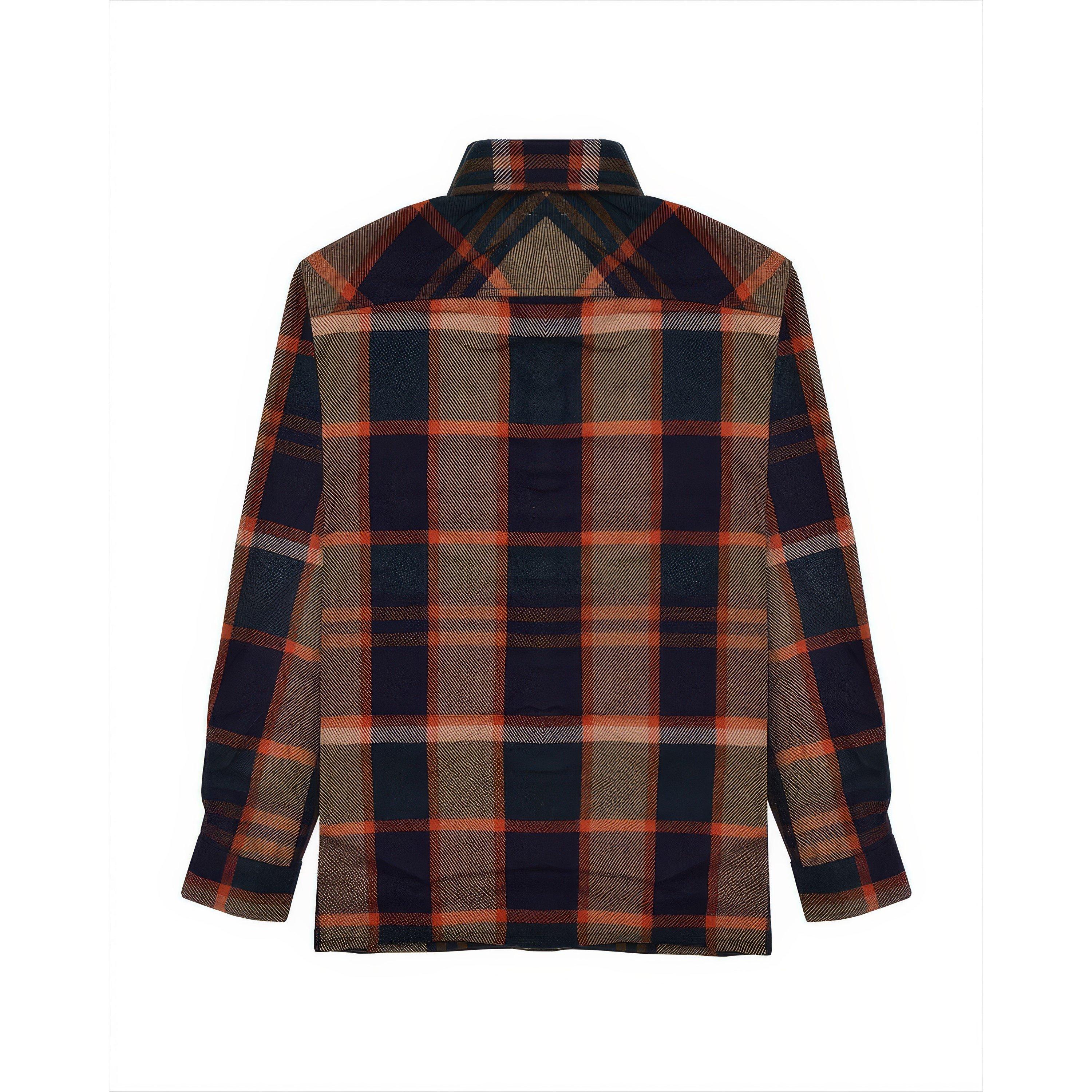 Brown/Orange - Lambretta - Wool Structured Overshirt - 2