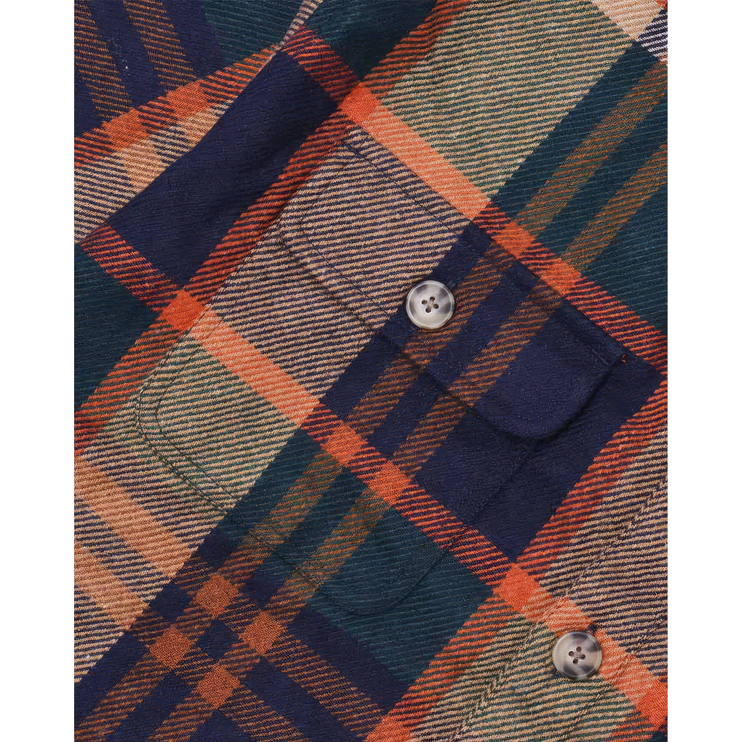 Brown/Orange - Lambretta - Wool Structured Overshirt - 4