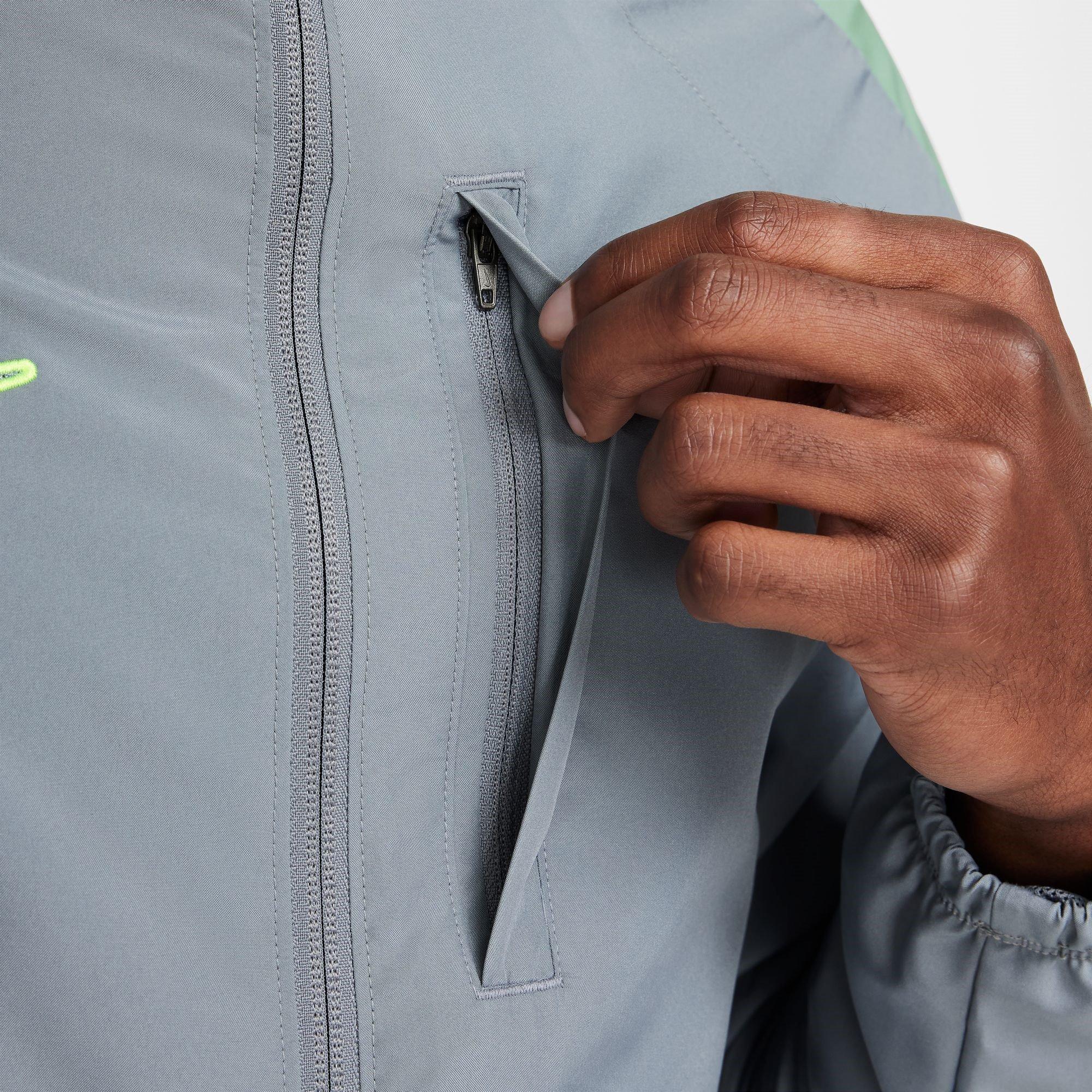 Cool Grey/Volt - Nike - Men's Rain Anorak Jacket - 5