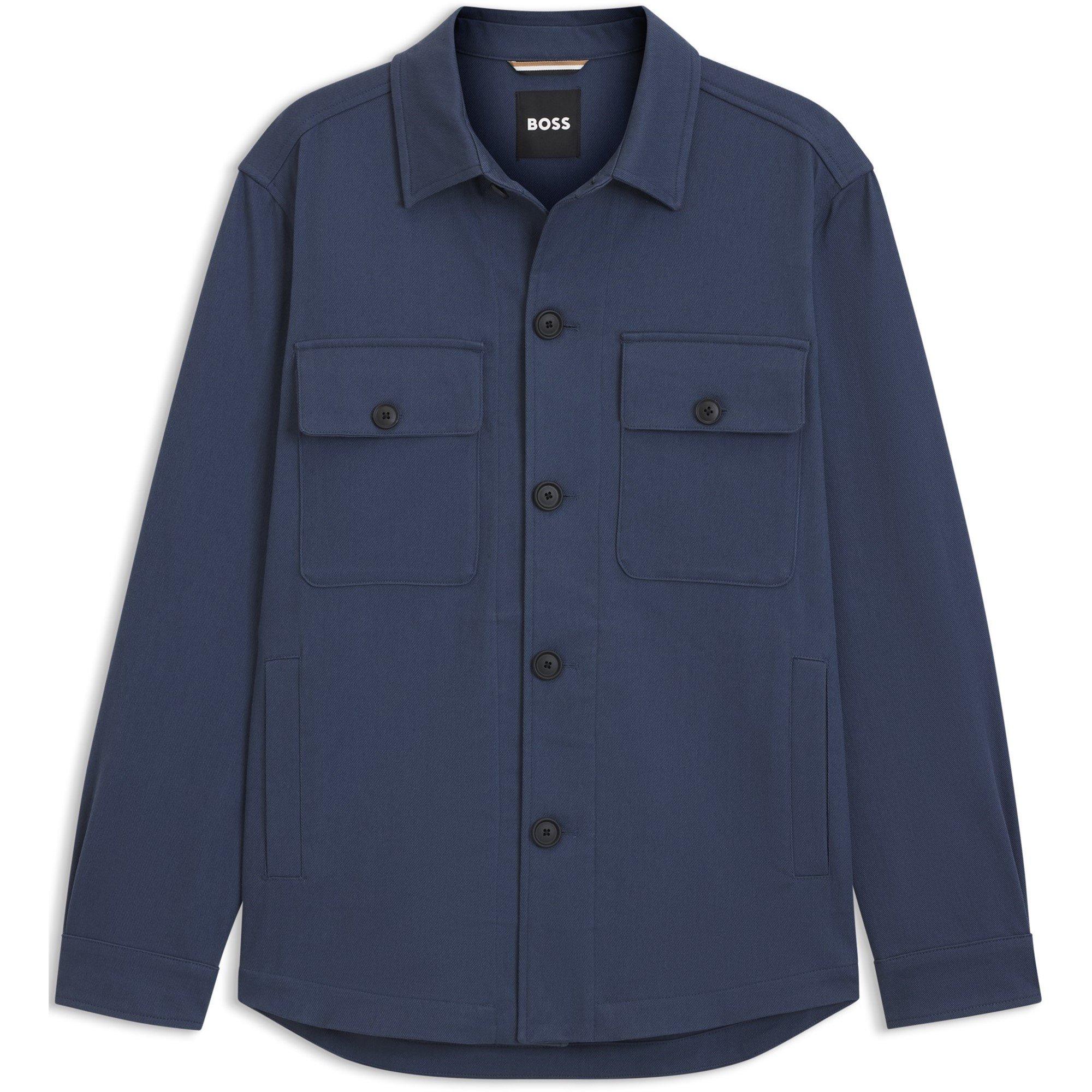 Open Blue 468 - Boss - Mens BOSS BLACK Carper Long Sleeve Flannel Overshirt