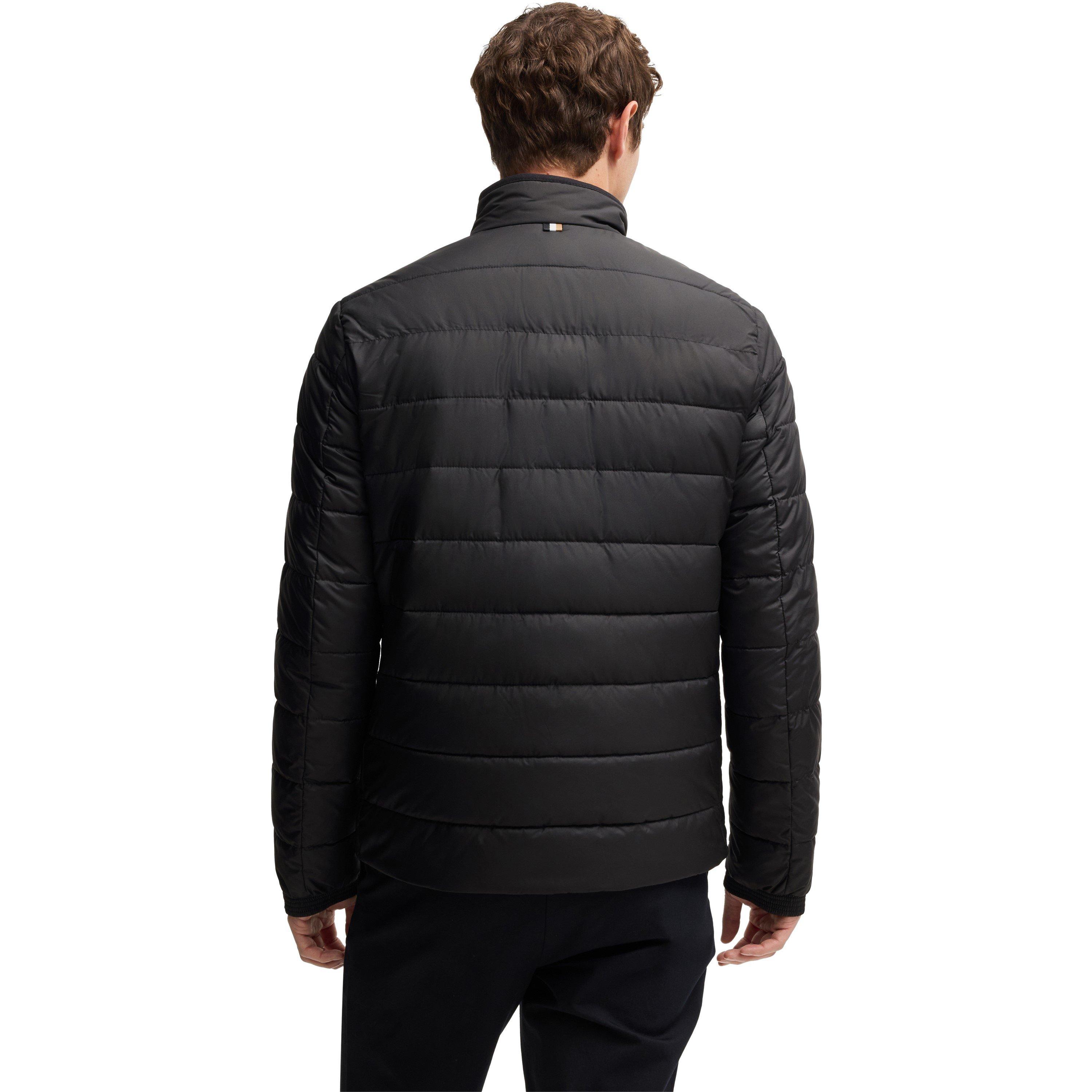 Black 001 - Boss - Men's H-Cenitos Water-Repellent Long Sleeve Short Puffer Jacket - 3