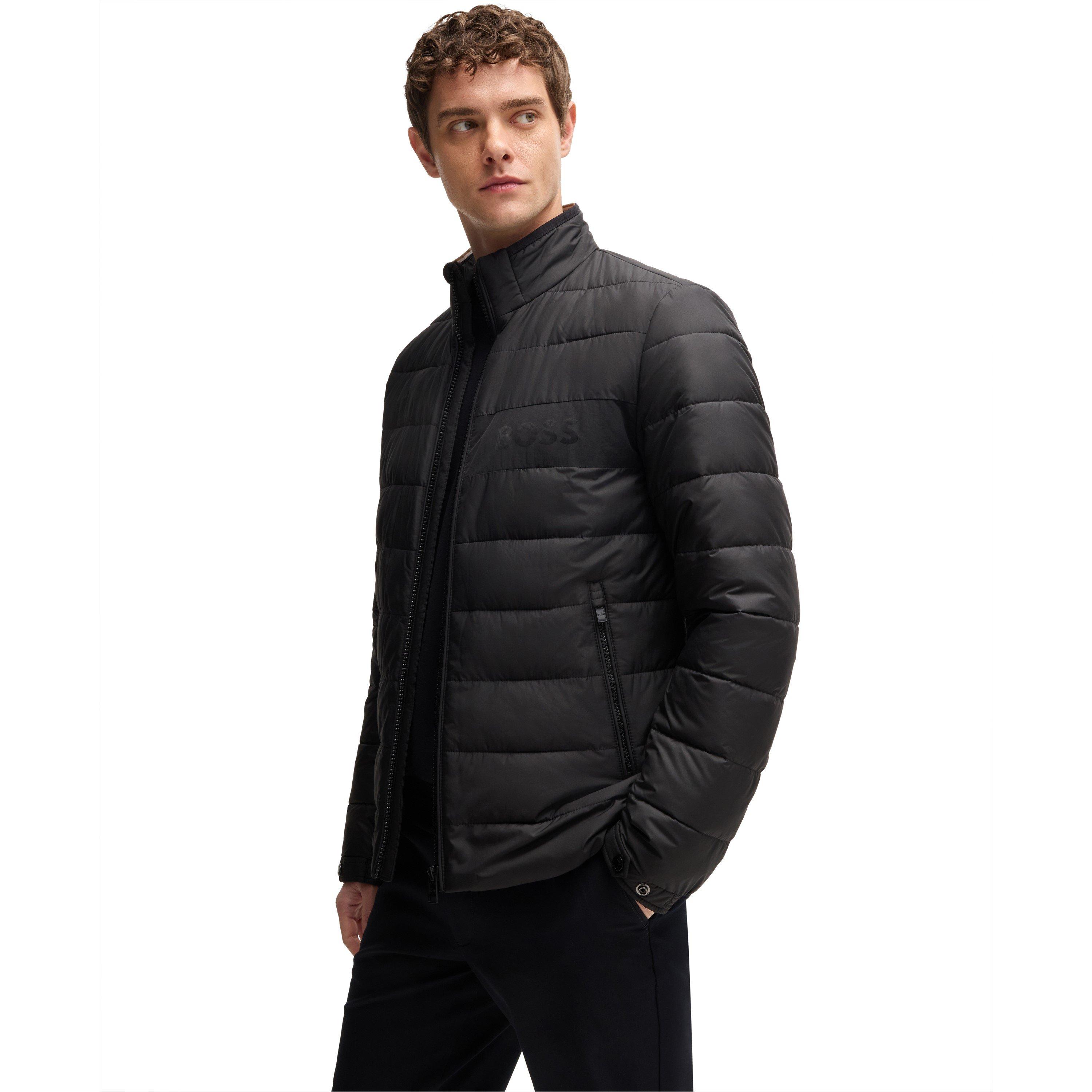 Black 001 - Boss - Men's H-Cenitos Water-Repellent Long Sleeve Short Puffer Jacket - 4