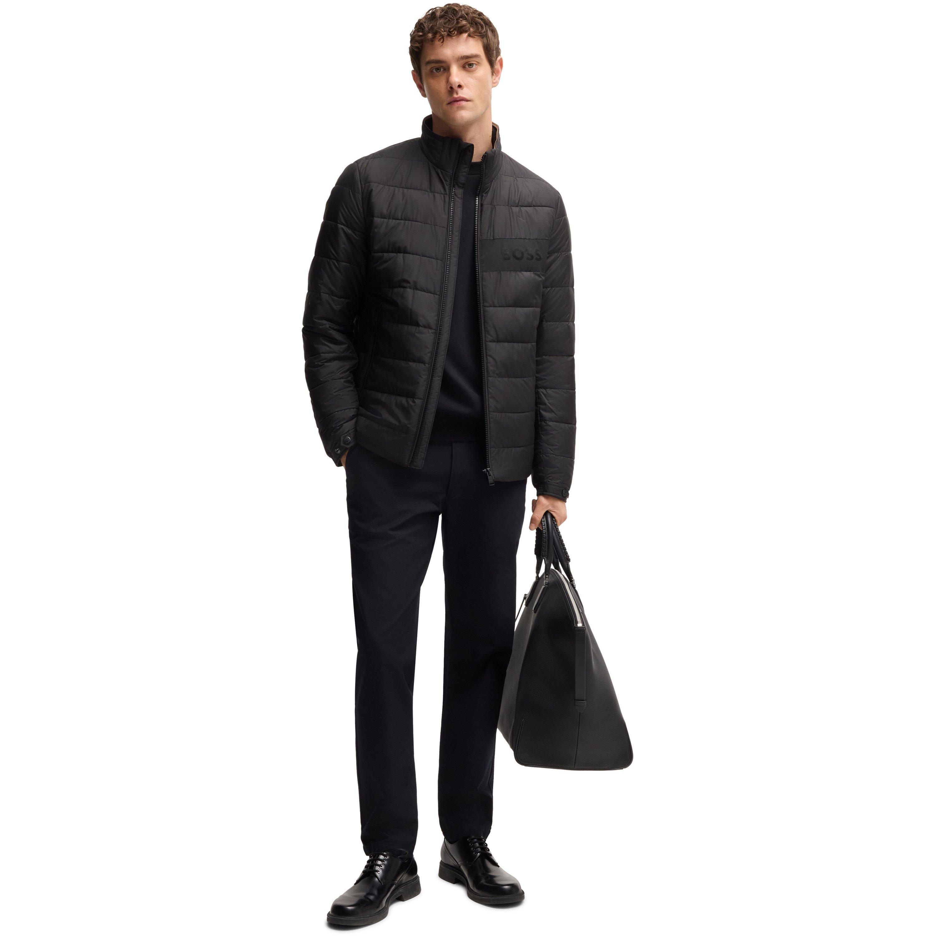 Black 001 - Boss - Men's H-Cenitos Water-Repellent Long Sleeve Short Puffer Jacket - 6