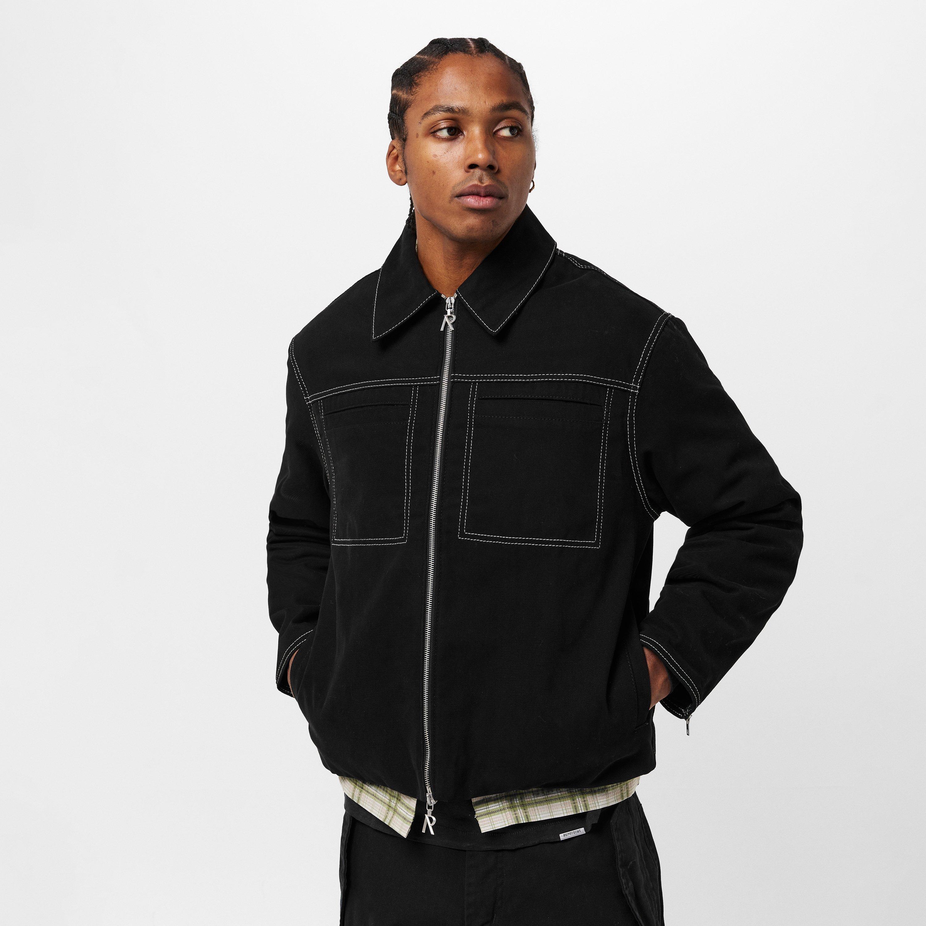 Jet Black - Represent - Men's Shearling Jacket - 3