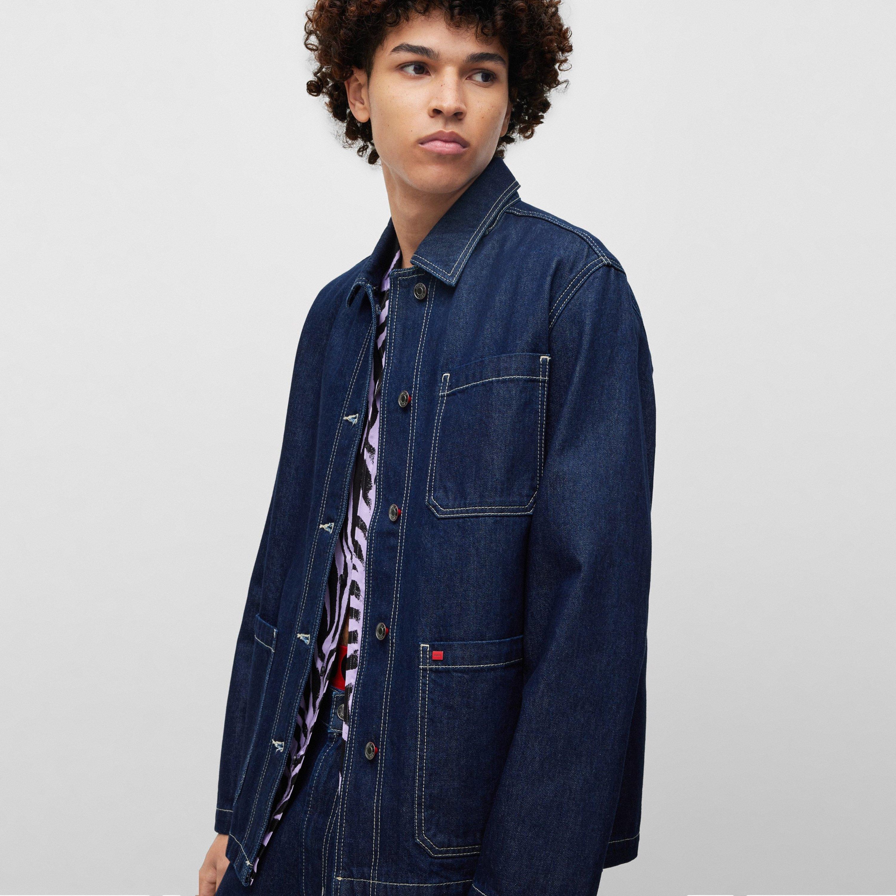 Dark Blue - Hugo - Men's Denim Jacket - 2