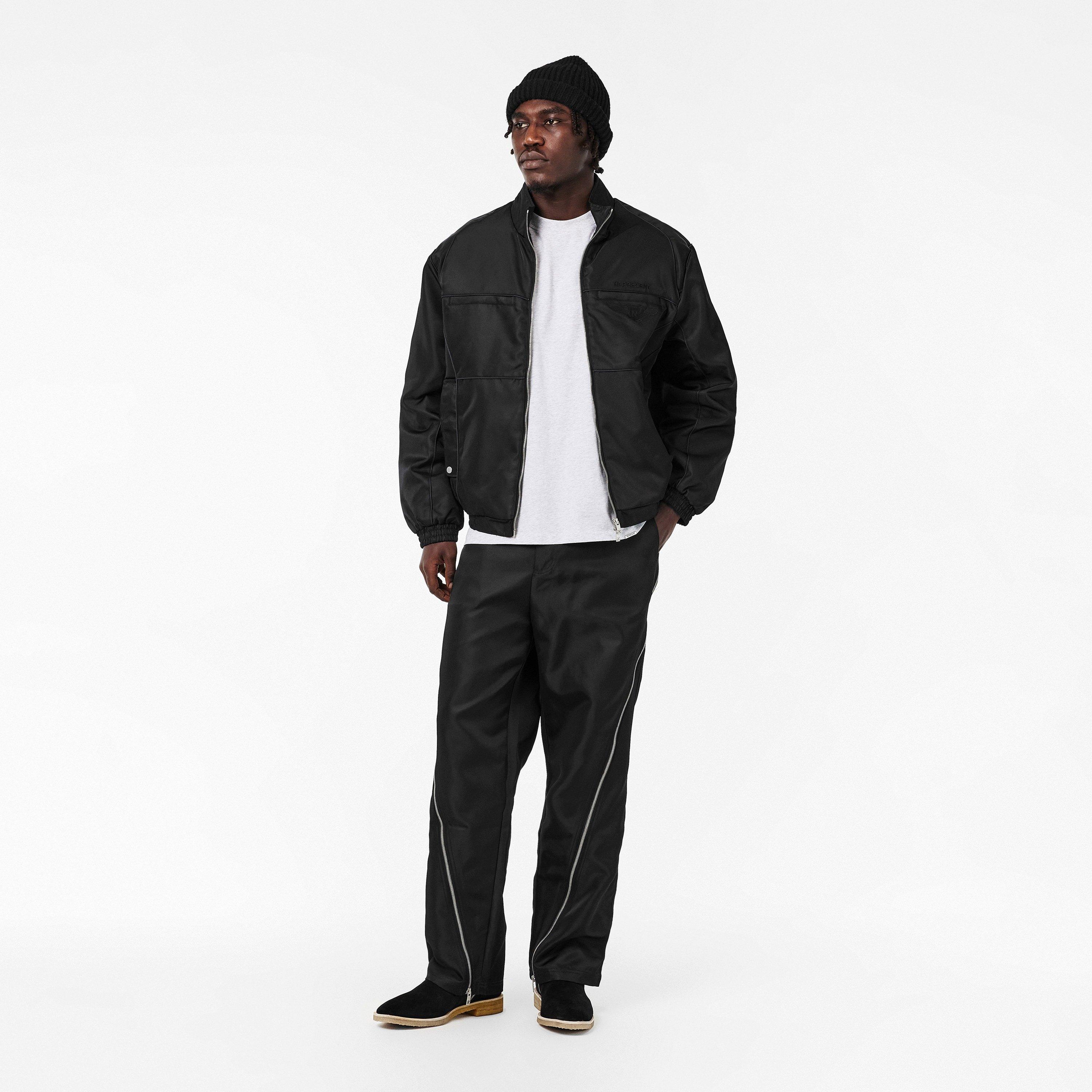 Black - Represent - Men's Ribbed Collar Bomber Jacket - 6