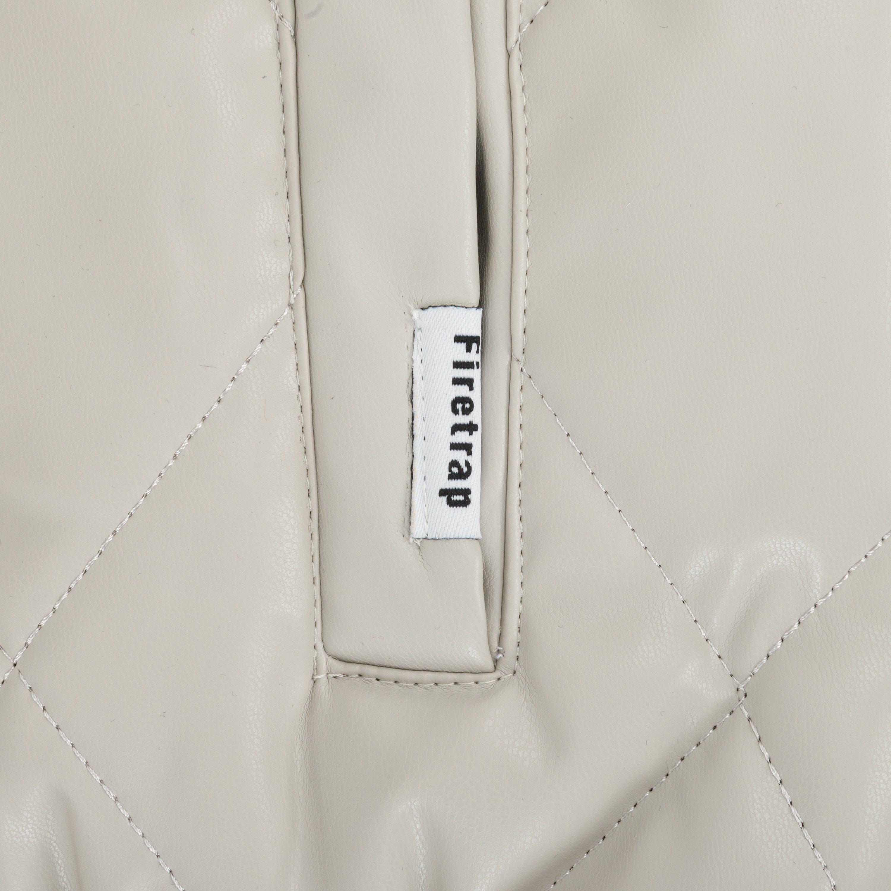 White - Firetrap - Men's Faux Leather Button Long Sleeve Quilted Jacket - 6